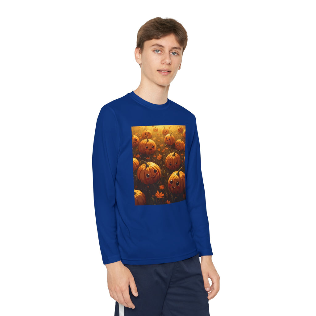 Happy Halloween Pumpkin Youth Long Sleeve Competitor Tee