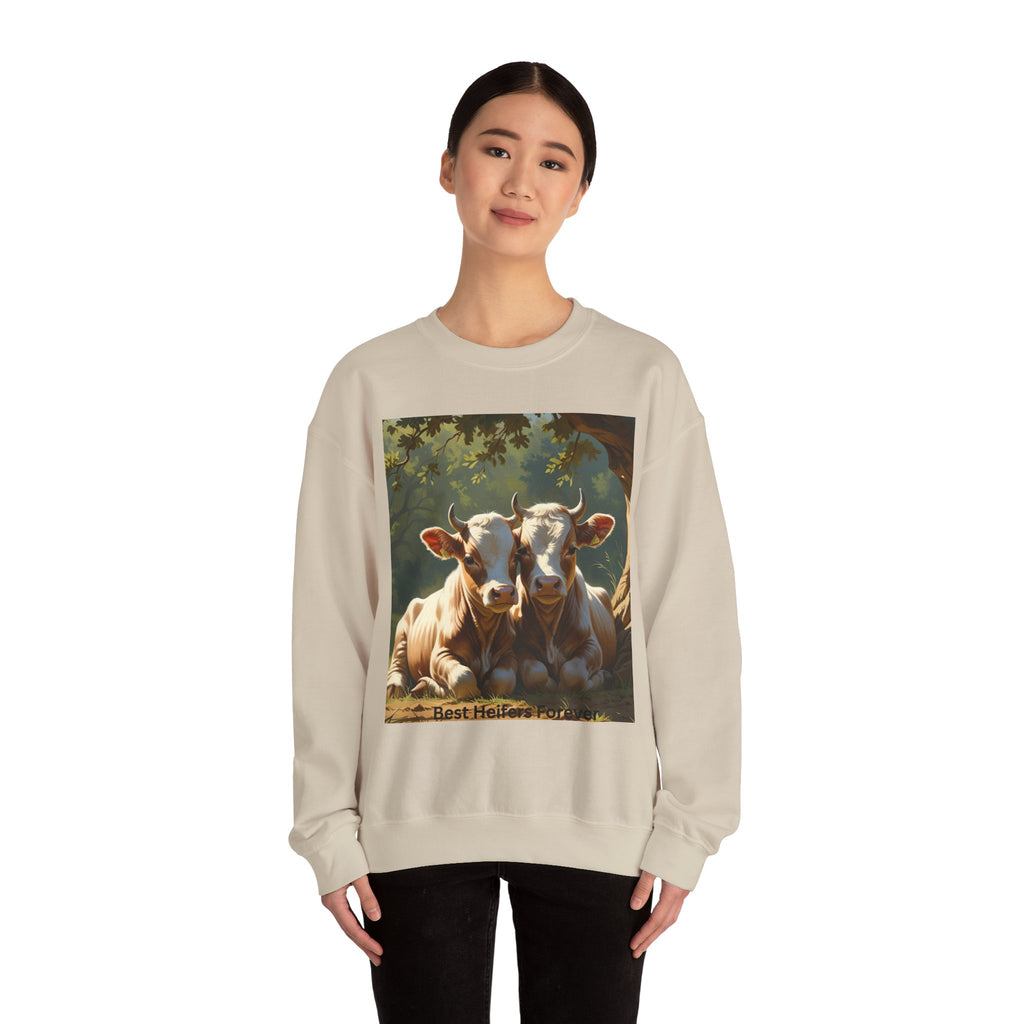 Cozy Cow Crewneck Sweatshirt, Unisex Pullover, Animal Lover Gift, Farmhouse Decor, Best Friends, Cute Sweatshirt