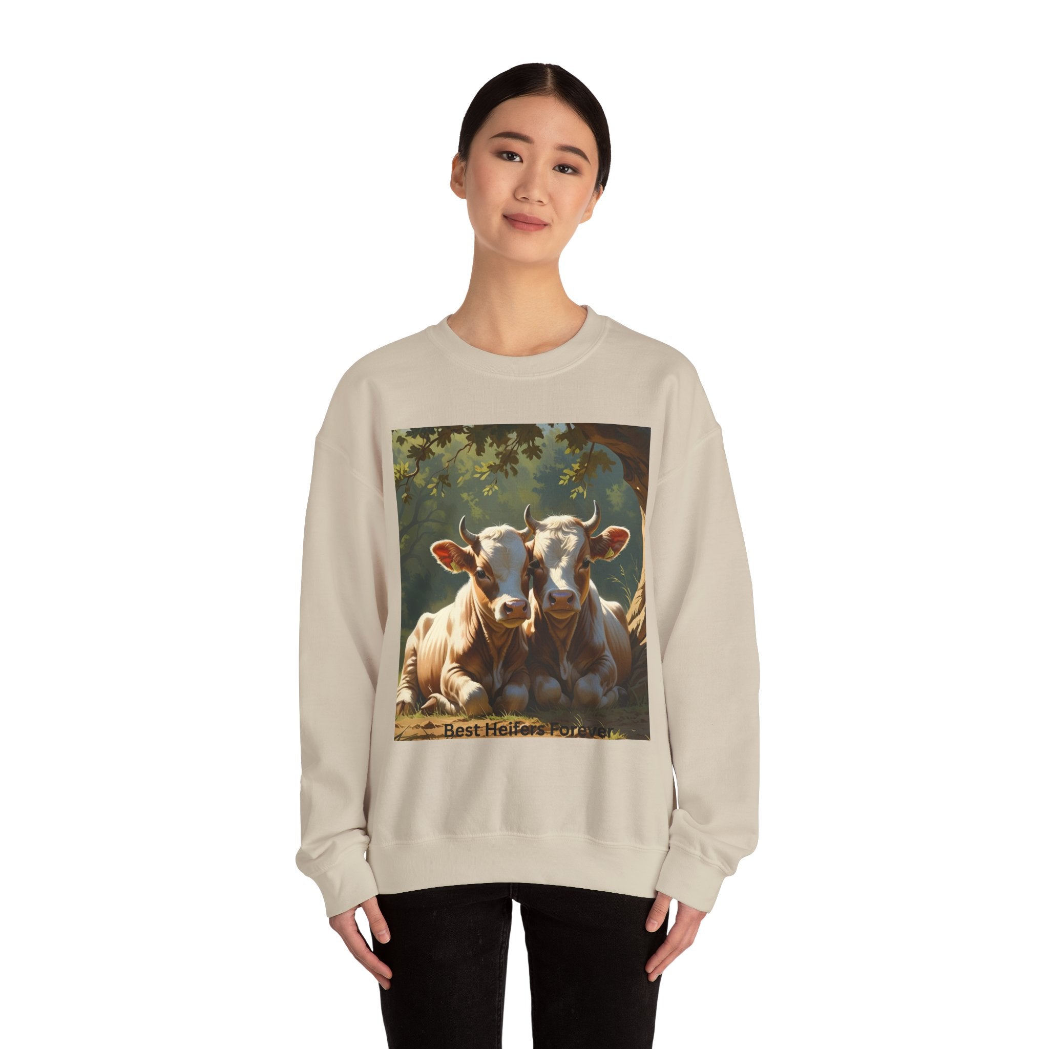 Cozy Cow Crewneck Sweatshirt, Unisex Pullover, Animal Lover Gift, Farmhouse Decor, Best Friends, Cute Sweatshirt