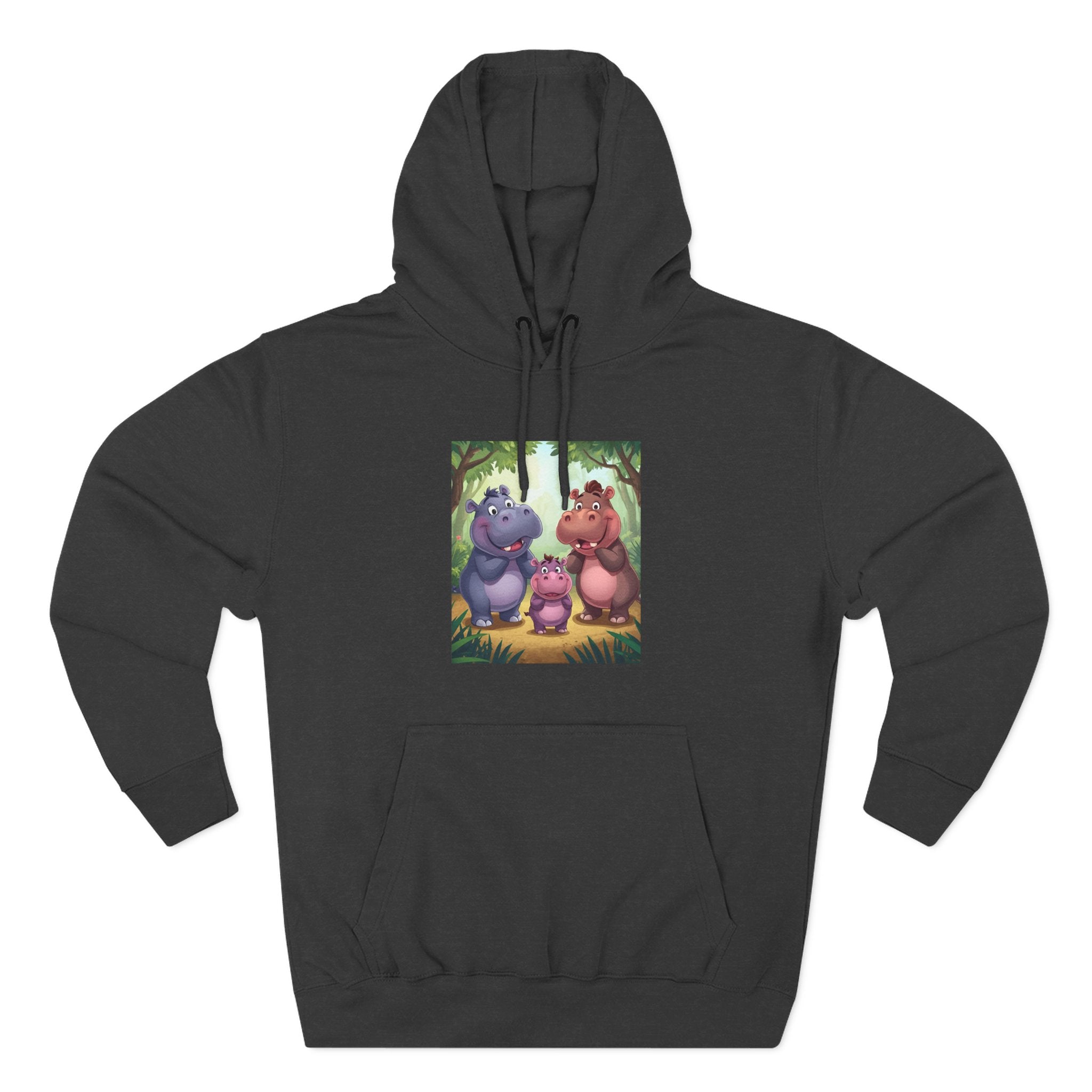 Hippo Cute Three-Panel Fleece Hoodie