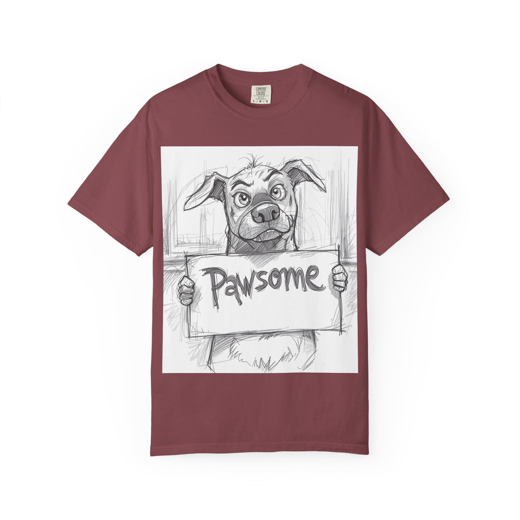 Pawsome Dog Lover T-shirt - Unisex Garment-Dyed Tee, Pet Owner Gift, Animal Lover Apparel, Funny Dog Shirt, Casual Wear