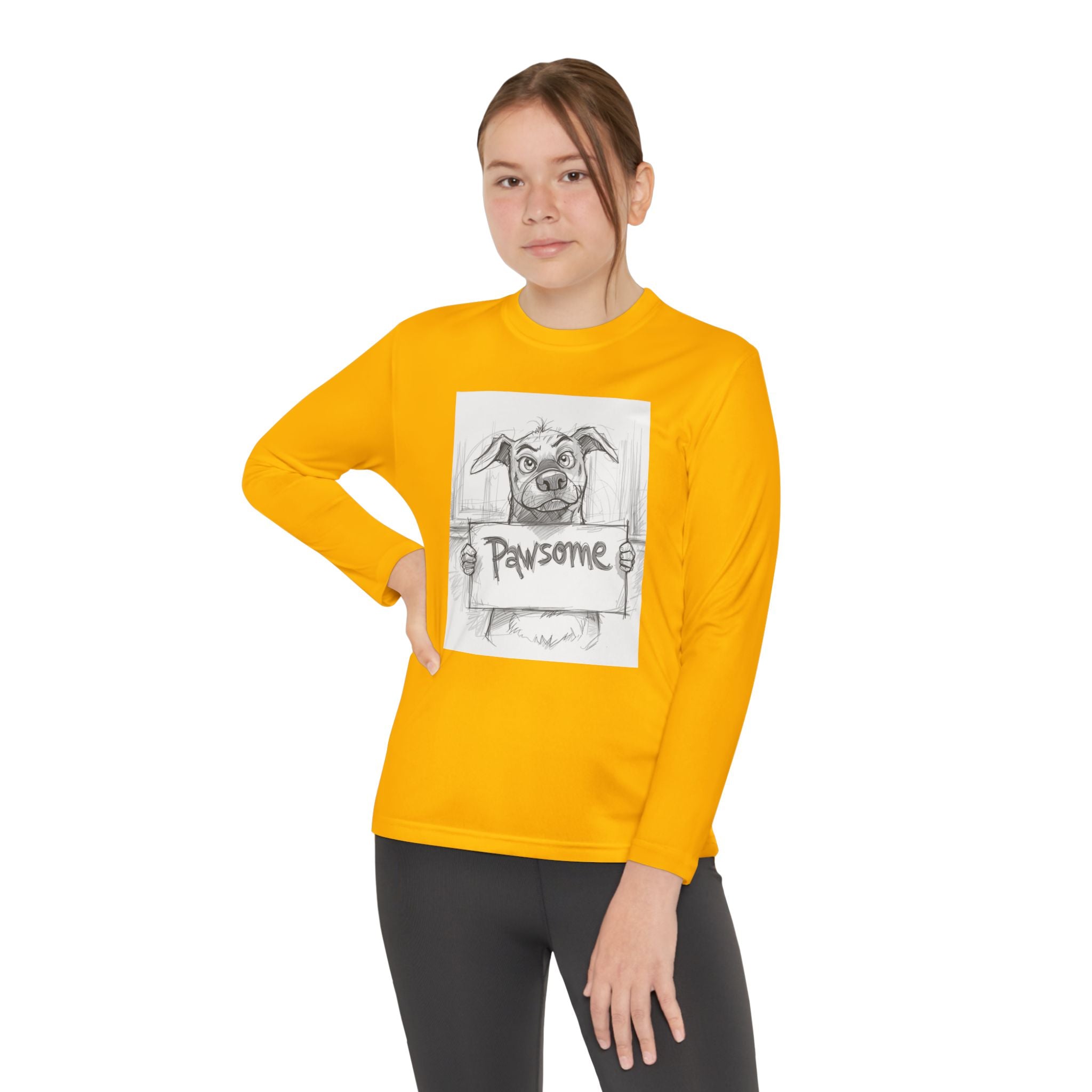 Pawsome Dog Youth Long Sleeve Competitor Tee