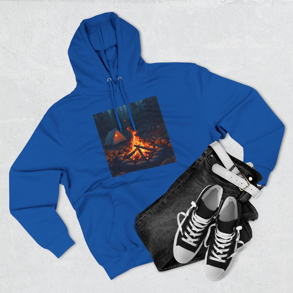 Cozy Campfire Fleece Hoodie, Outdoor Adventure Sweatshirt, Camping Gift, Warm Hoodie, Nature Lover Apparel