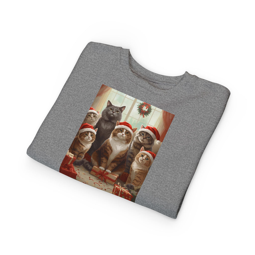 Cute Festive Christmas Cat Toddler Sweatshirt