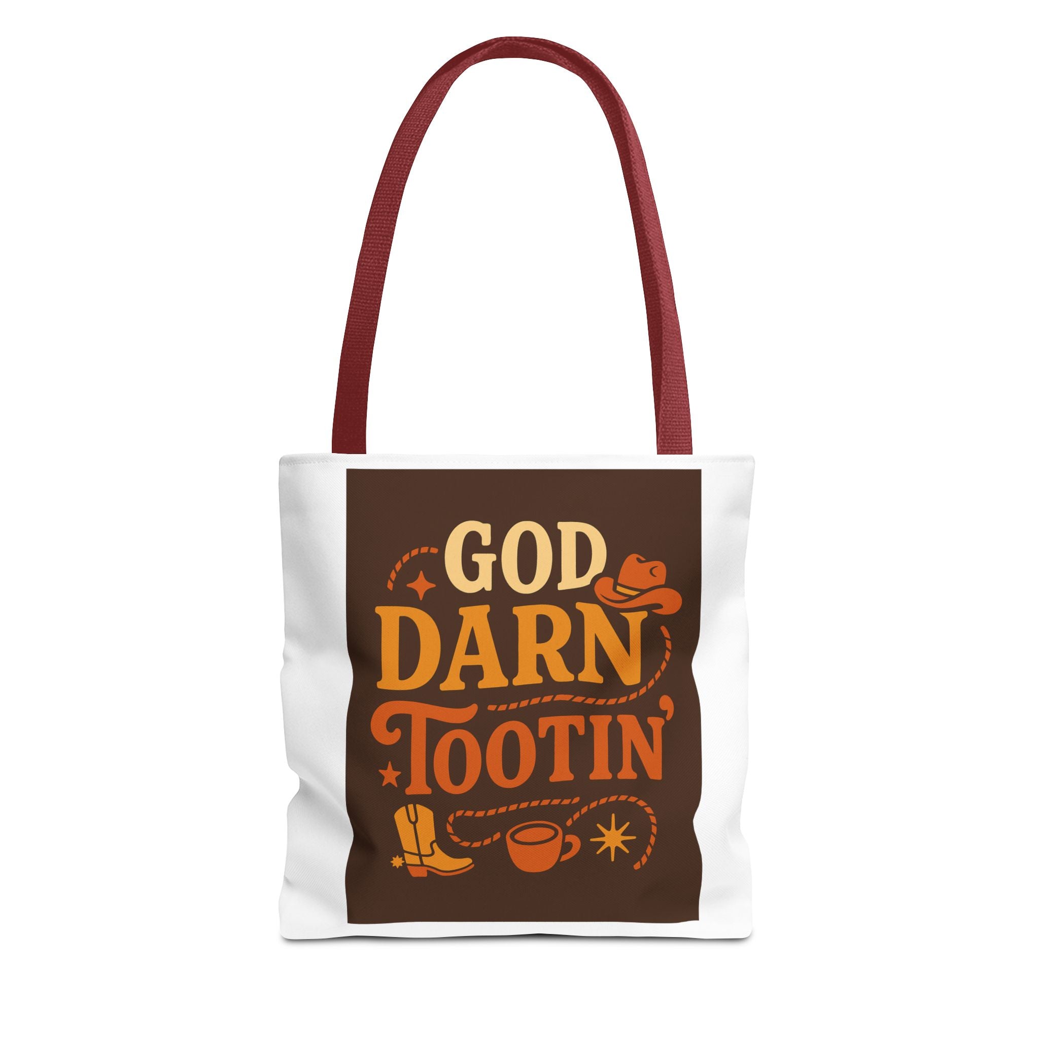 Western-Themed Tote Bag with 'God Darn Tootin' Design, Cowgirl Tote, Funny Grocery Bag, Cowboy Gift, Unique Beach Bag, Tote for Festivals