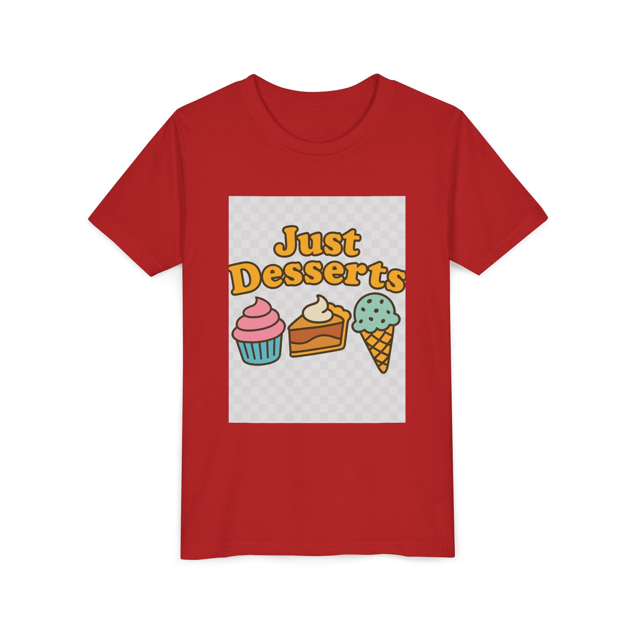 Youth Short Sleeve Tee - Just Desserts Ice Cream and Cupcake Graphic T-Shirt