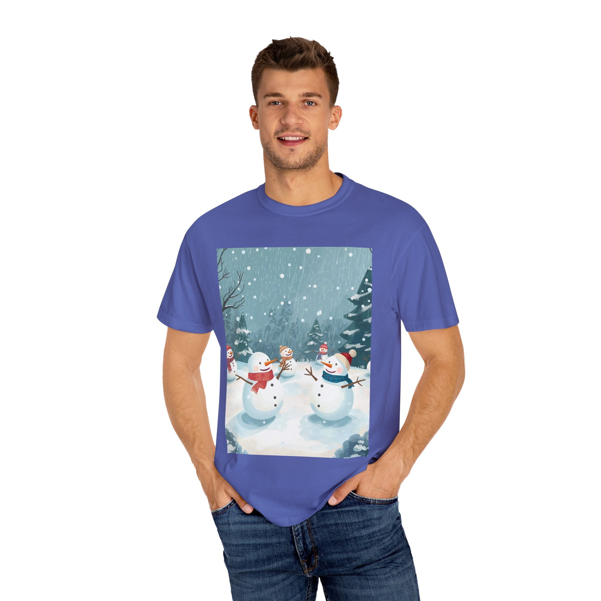 Festive Christmas Winter Wonderland Snowman T-shirt | Holiday Tee, Christmas Apparel, Gift for Him/Her, Graphic Shirt, Seasonal Fashion