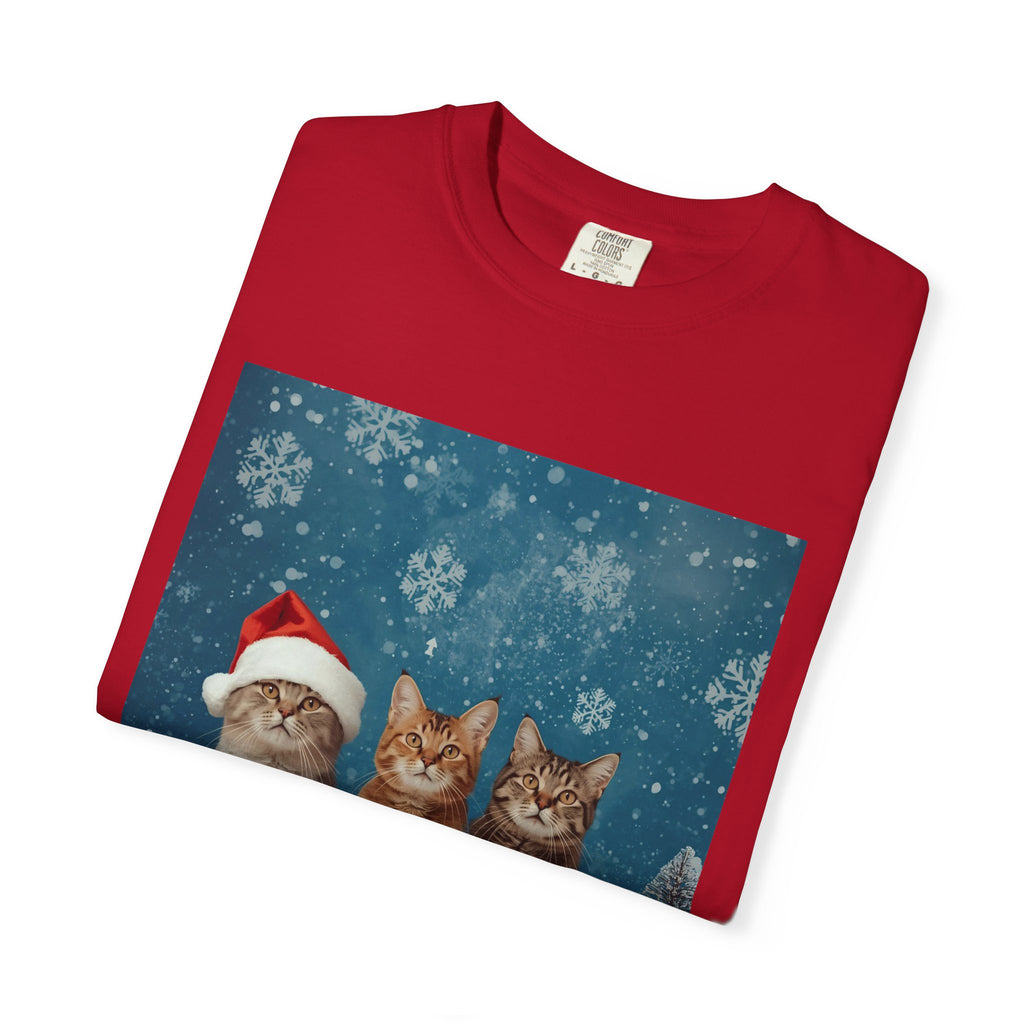 Cute Christmas Festive Cat Christmas T-Shirt, Holiday Shirt, Gift for Cat Lovers, Winter Apparel, Unisex Tee
