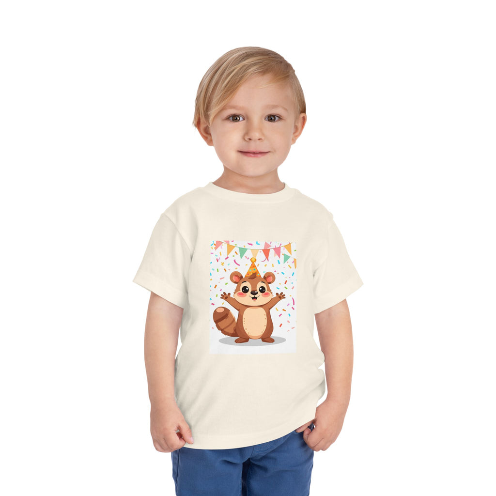 Party Animal With Squirl Toddler Short Sleeve Tee