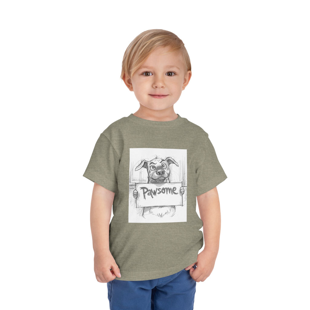 Pawsome Toddler Tee, Cute Dog Shirt for Kids, Pet Lover Gift, Playful Toddler Outfit, Birthday Gift, Animal Lover Apparel