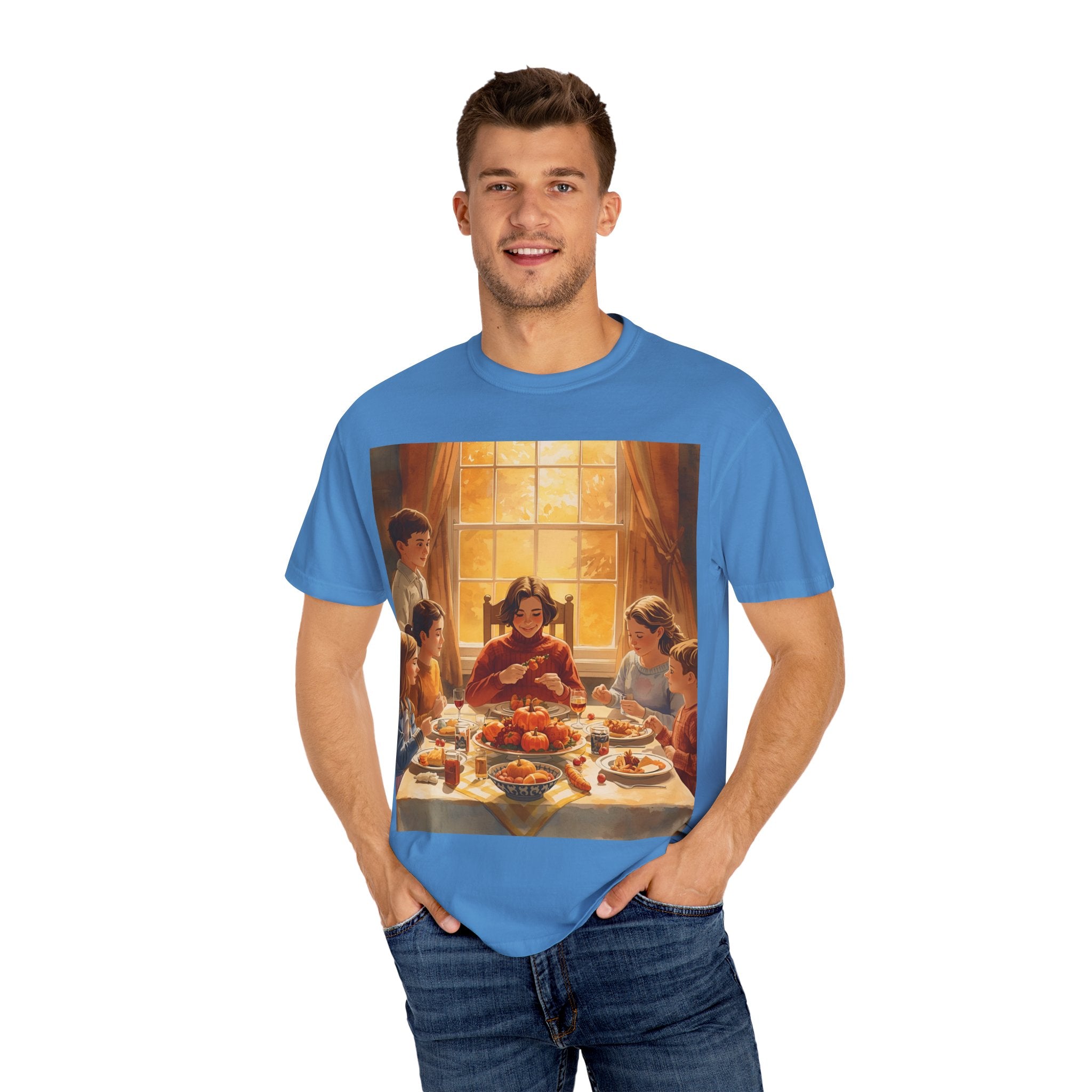 Thankful Family Dinner Unisex T-shirt, Family Gathering Shirt, Festive Apparel, Casual Wear, Fall Celebration Tee