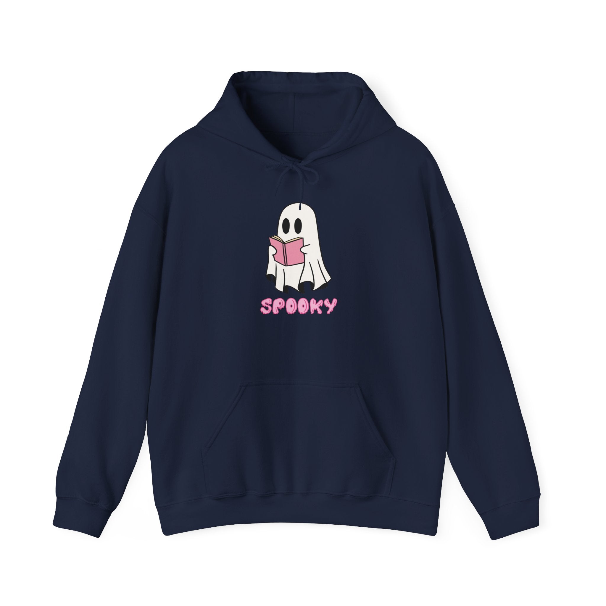 Spooky Ghost Reading Hoodie, Unisex Halloween Sweatshirt, Cute Ghost Apparel, Cozy Fall Fashion, Perfect Gift for Book Lovers