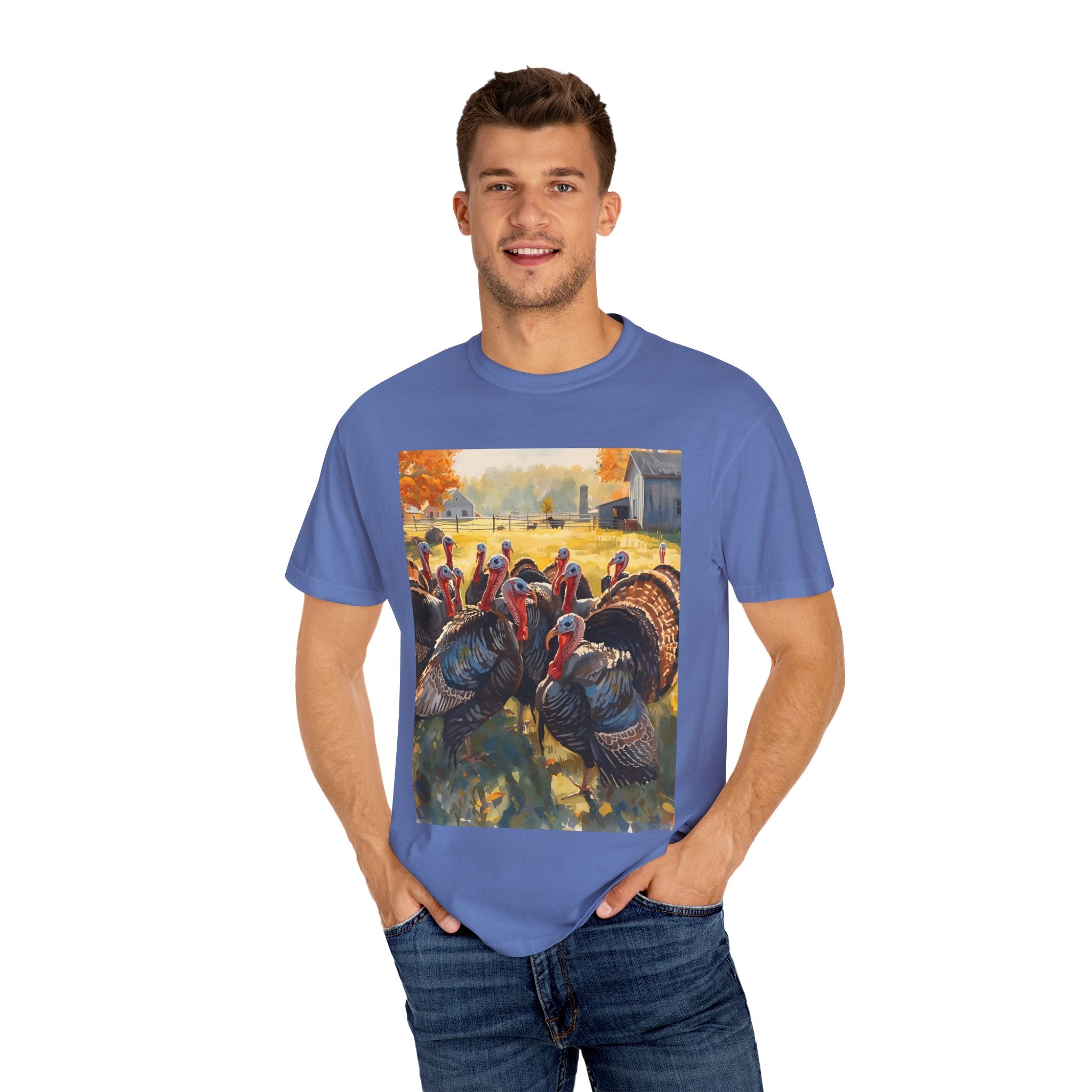 Thanksgiving Turkey T-Shirt, Unisex Holiday Shirt, Fall Apparel, Cozy Gift, Autumn Fashion