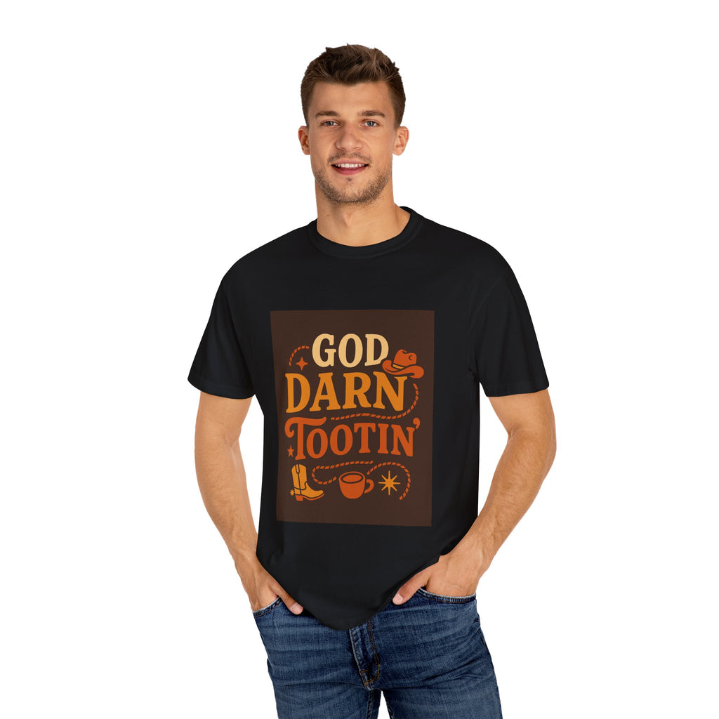 Vintage-Inspired Unisex T-Shirt with 'God Darn Tootin' Graphic - Perfect for Cowpoke Gatherings, Western Themed Events, Gift
