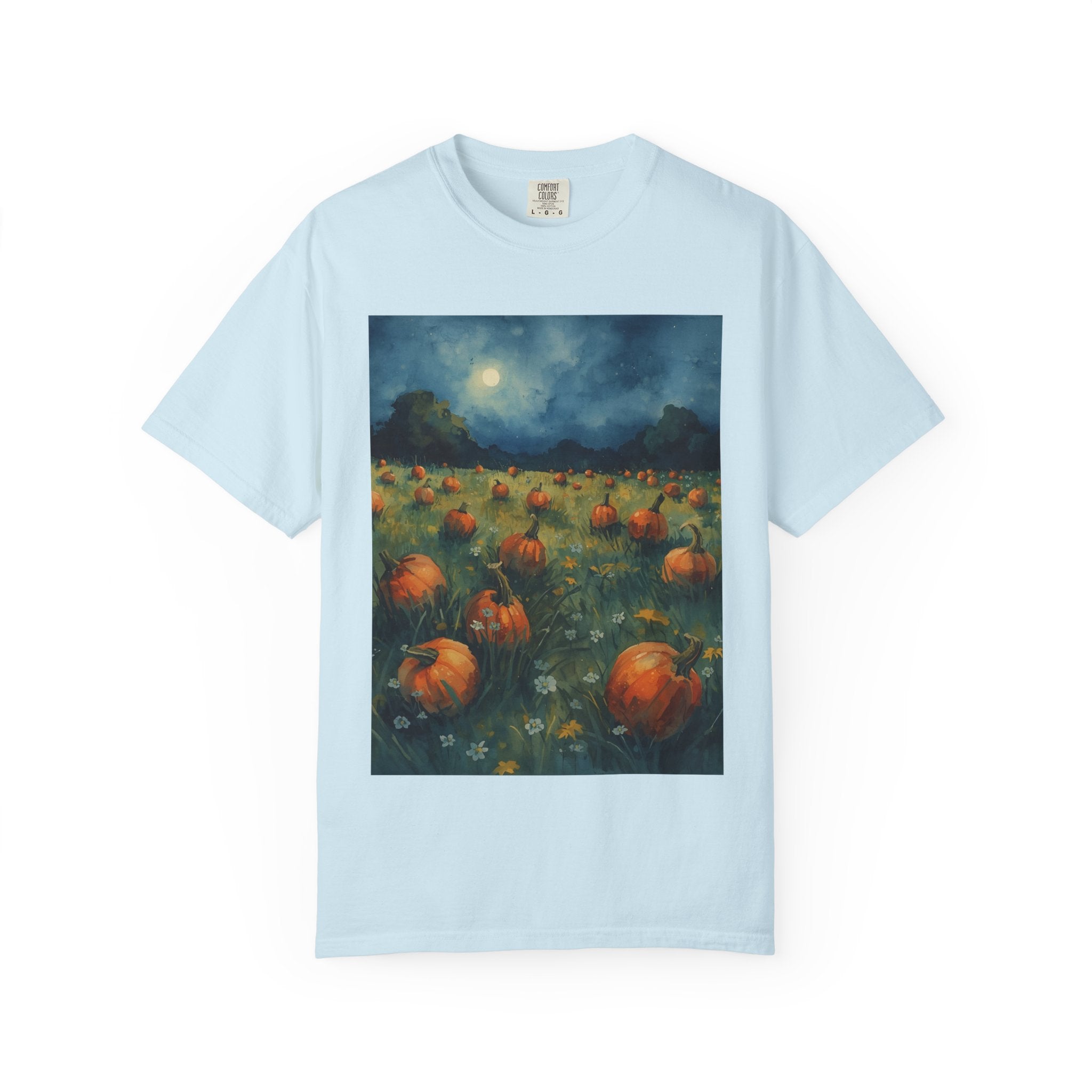 Pumpkin Patch Moonlit T-shirt | Fall Harvest Tee | Halloween Shirt | Unisex Autumn Apparel | Cozy Gift for Pumpkin Lovers