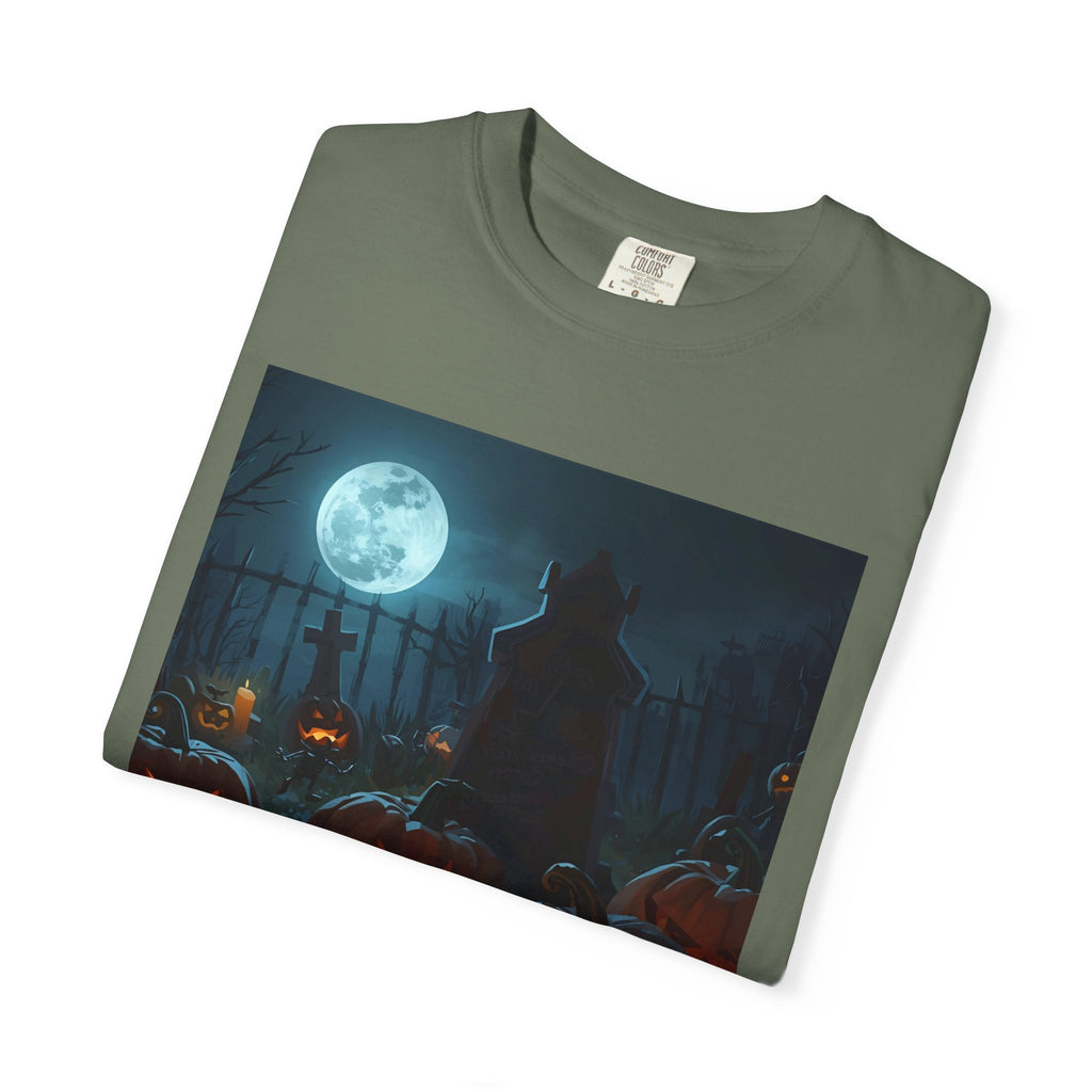Scary Halloween Pumpkin Unisex Garment-Dyed T-shirt