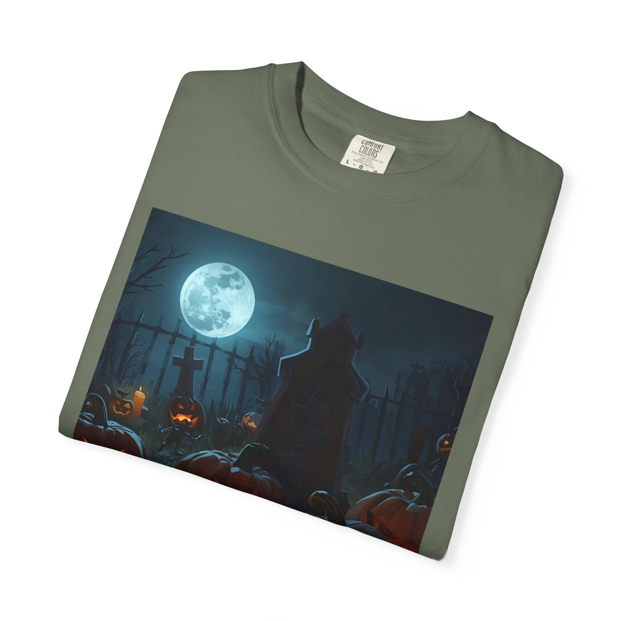 Scary Halloween Pumpkin Unisex Garment-Dyed T-shirt