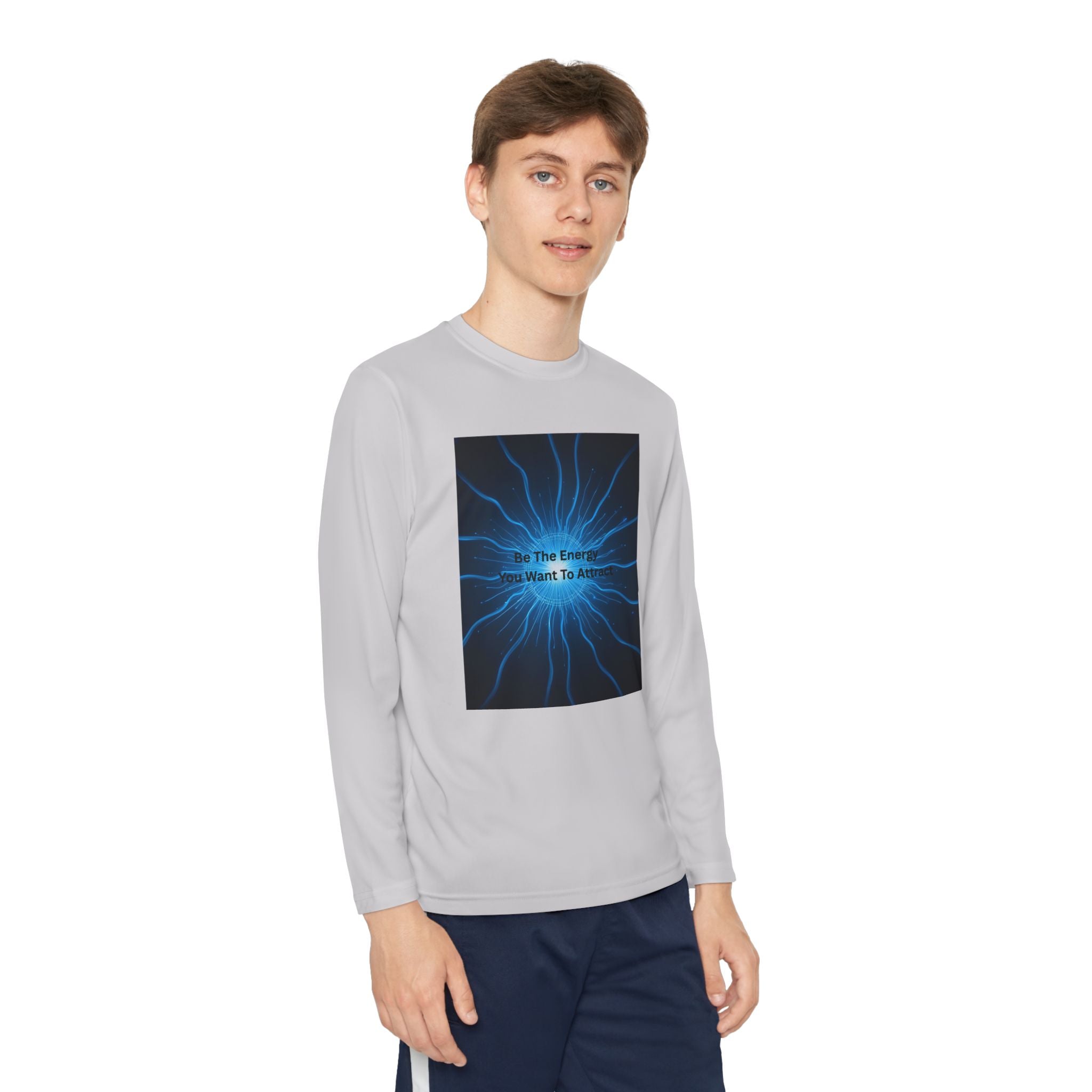 Be The Energy You Want To Attract Youth Long Sleeve Competitor Tee