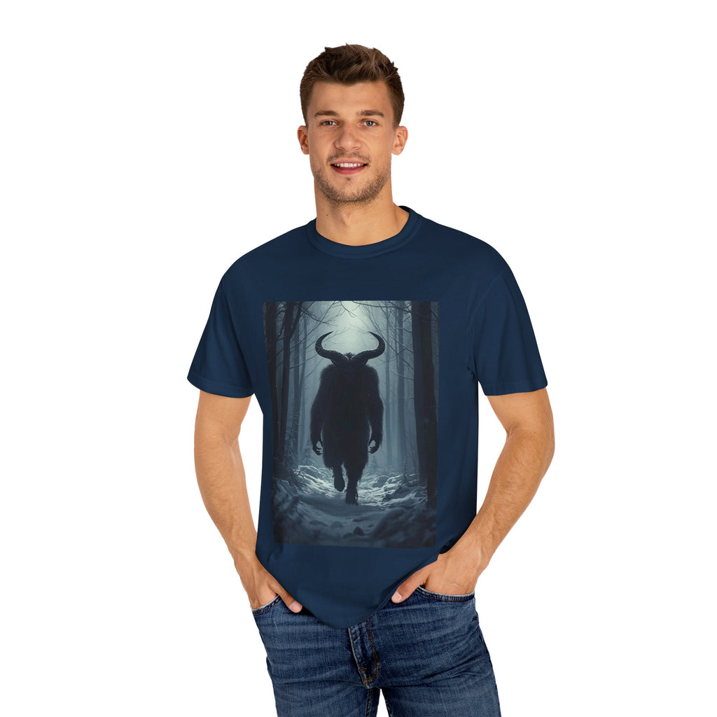 Spooky Forest Creature T-Shirt | Unisex Garment-Dyed Tee | Nature Lover Apparel, Graphic Tee, Gift for Him, Outdoor Adventure Wear