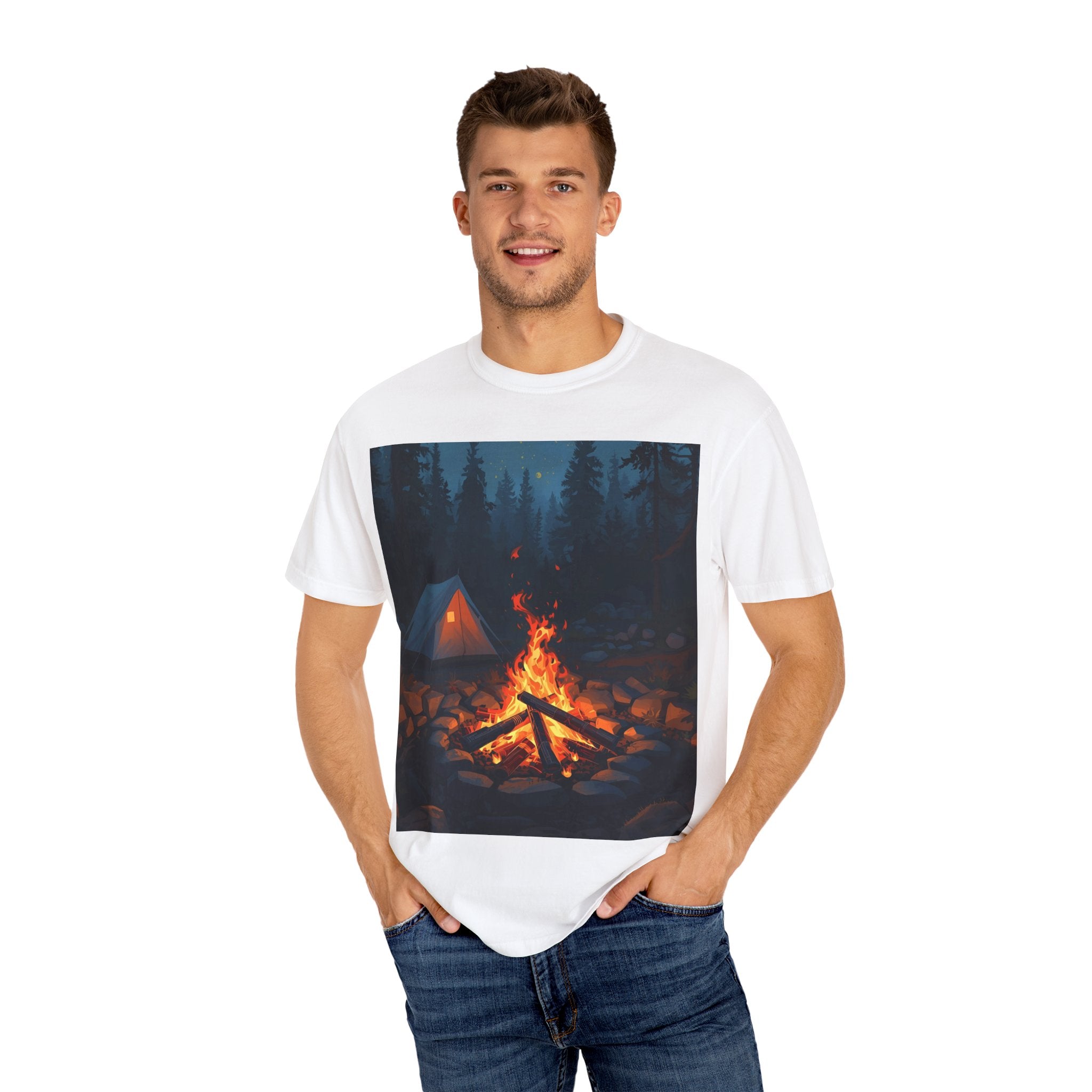 Campfire Adventure T-Shirt - Unisex Outdoors Shirt, Camping Apparel, Nature Lover Gift, Travel Tee, Boho Style Wear