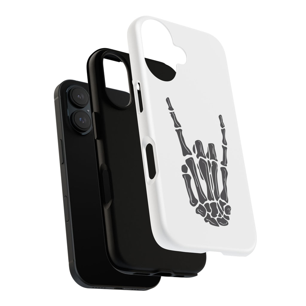 Rock On Skeleton Phone Case, Edgy Phone Cover, Tough Cases for Music Lovers, Halloween Accessories, Gifts for Him