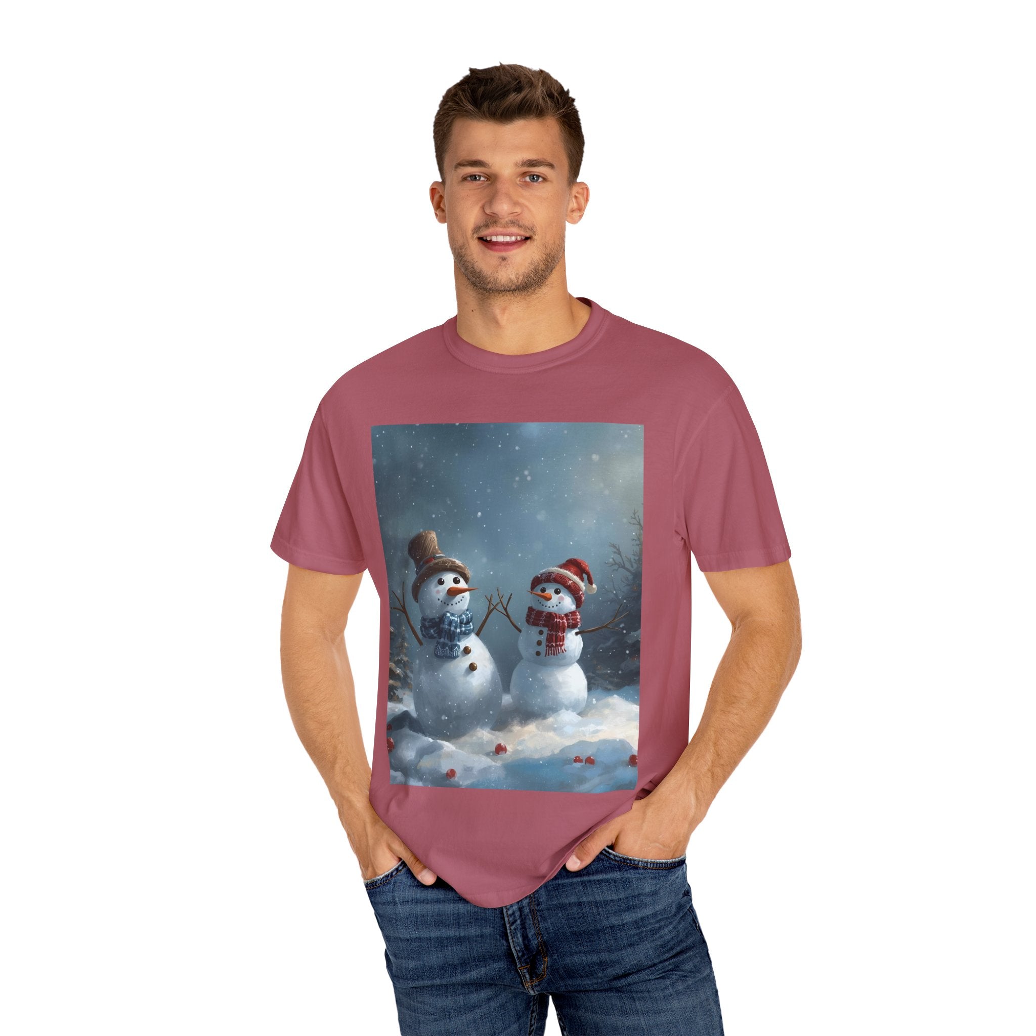 Christmas Winter Snowman T-Shirt, Festive Holiday Tee, Family Holiday Shirt, Cozy Winter Outfit, Seasonal Gift Idea