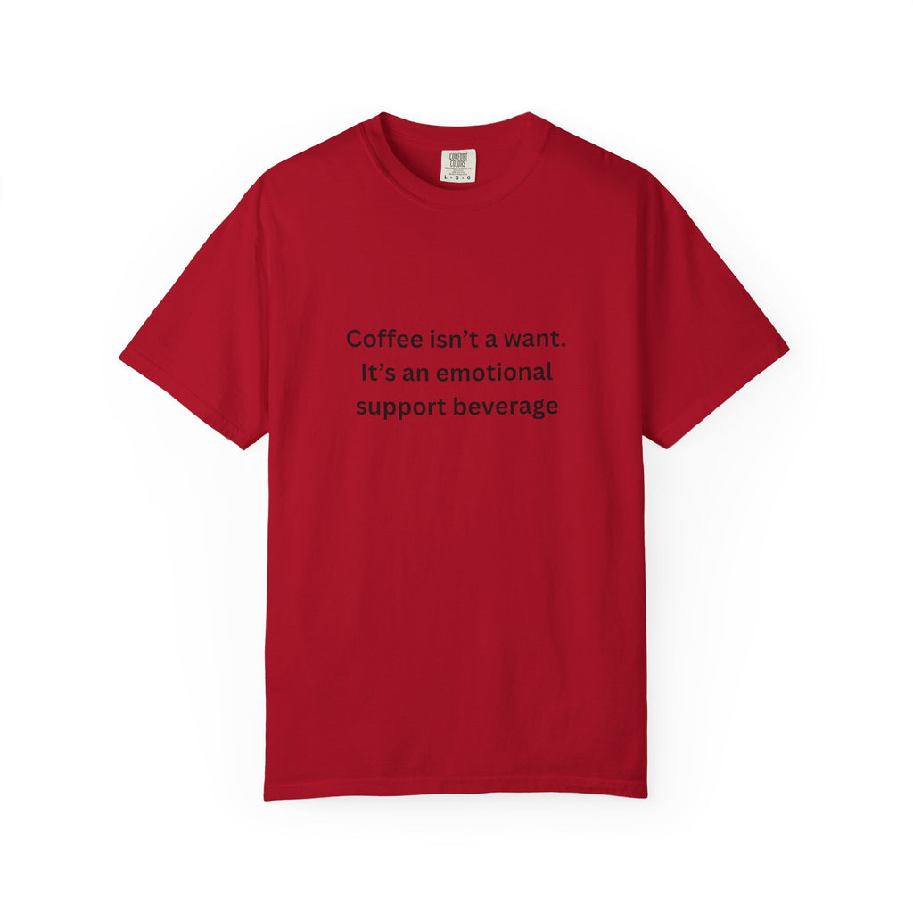 Emotional Support Coffee T-Shirt, Funny Coffee Tee, Gift for Coffee Lovers, Unisex Relaxed T-Shirt, Humor Apparel, Casual Wear