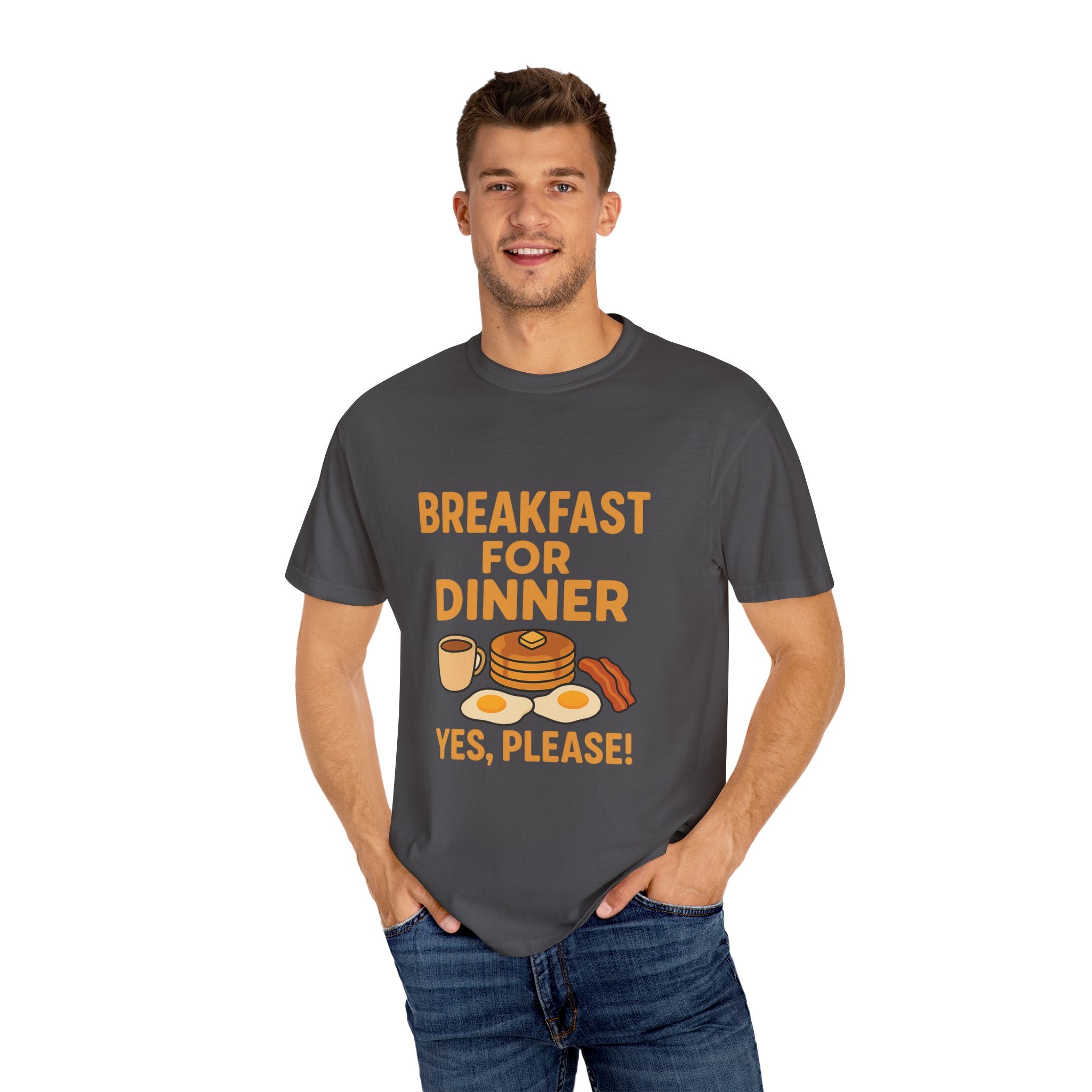 Cute Breakfast for Dinner Unisex T-shirt | Fun Foodie Tee, Gift for Food Lovers, Casual Wear, Brunch Shirt, Breakfast Lovers
