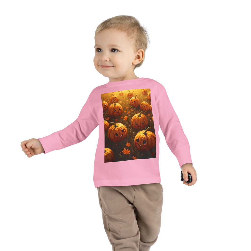 Halloween Pumpkin Toddler Long Sleeve Tee, Cute Fall Shirt, Kids Halloween Costume, Pumpkin Patch, Toddler Gift, Holiday Apparel