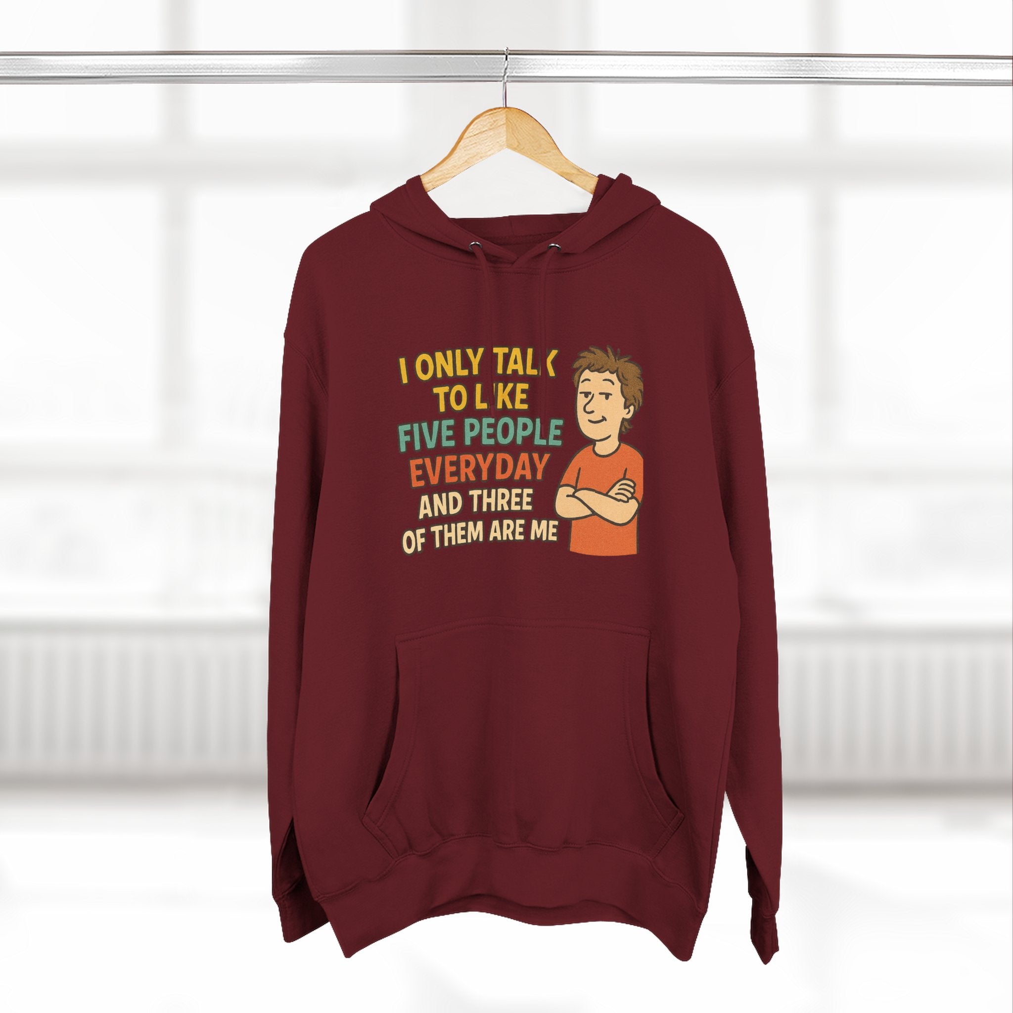 Introvert Humor Hoodie - I Only Talk to Like Five People Everyday
