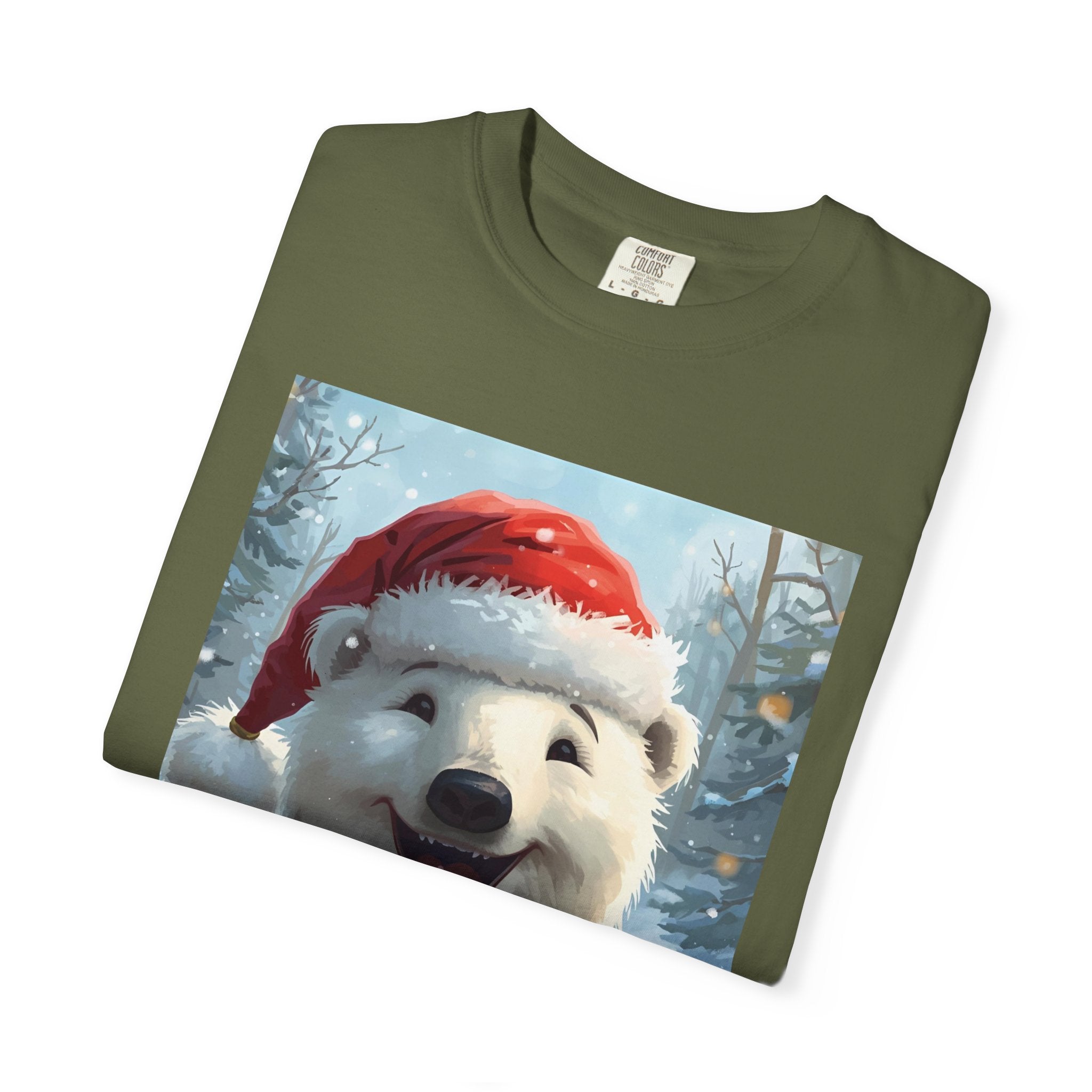 Christmas Polar Bear T-shirt, Holiday Tee, Unisex Gift Shirt, Winter Apparel, Cute Animal T-shirt