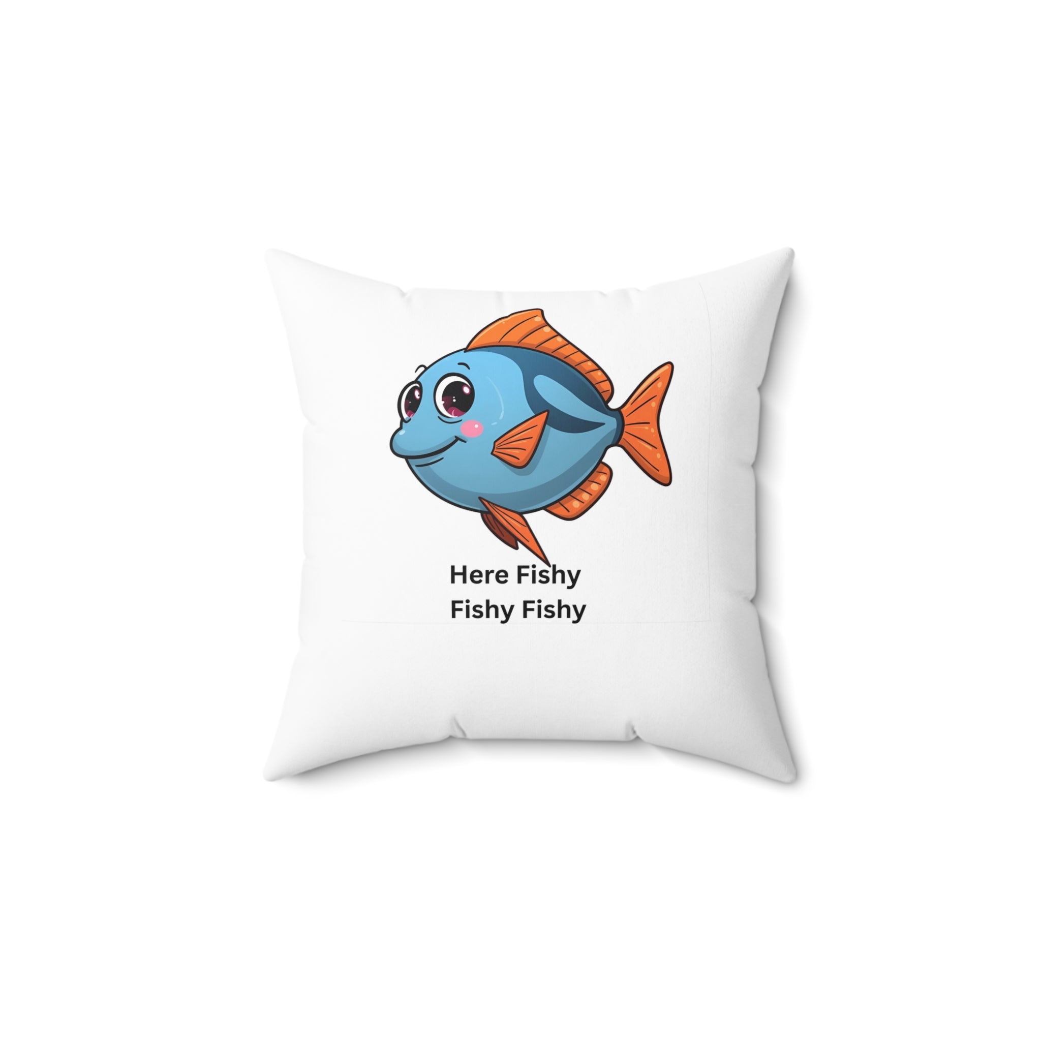 Cute Fishy Square Pillow, Decorative Pillow, Kids Room Decor, Nautical Theme Gift, Adorable Fish Pillow, Cozy Home Accent