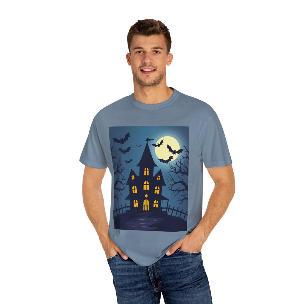 Haunted House T-Shirt, Spooky Halloween Tee, Unisex Shirt, Fall Apparel, Ghostly Graphic Tee, October Celebration Outfit
