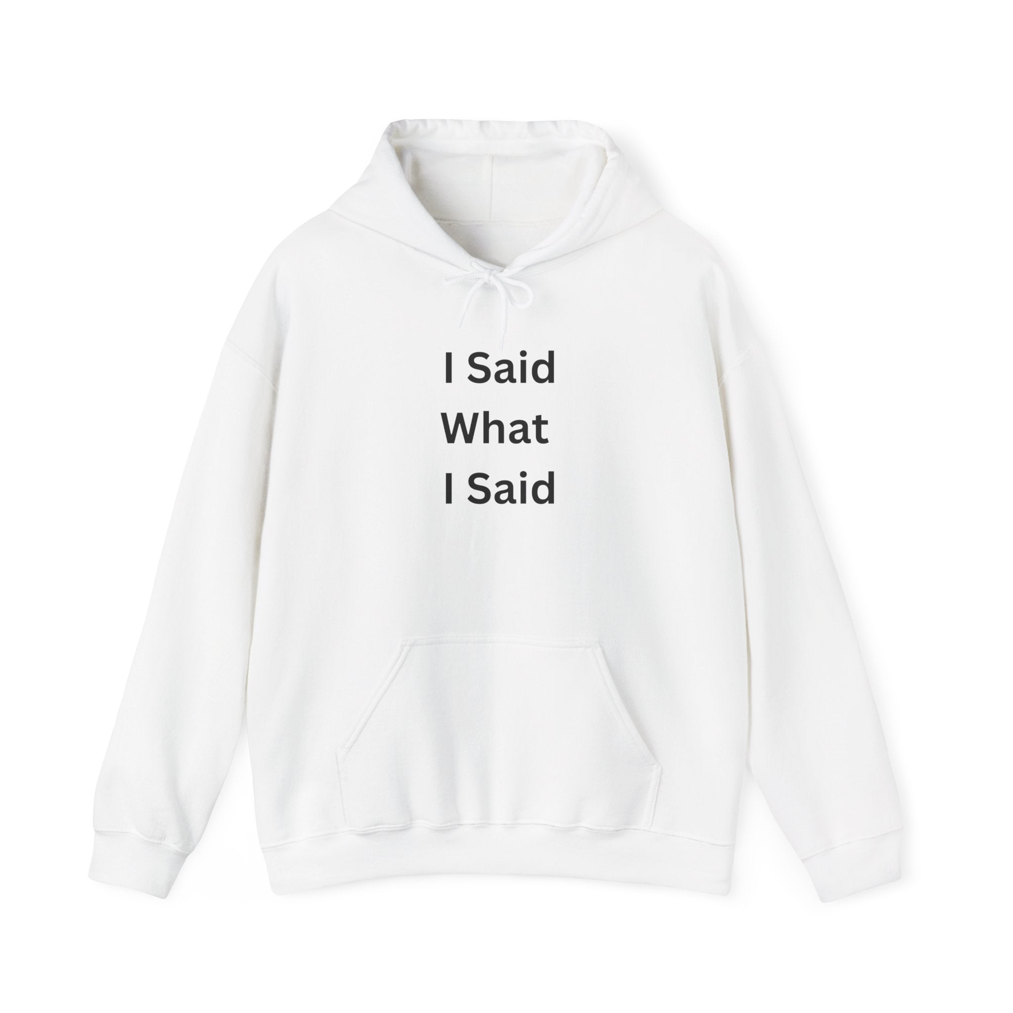 I Said What I Said Hoodie - Unisex Heavy Blend™ Sweatshirt, Motivational Quote Hoodie, Casual Wear, Gift for Friends, Cozy Style