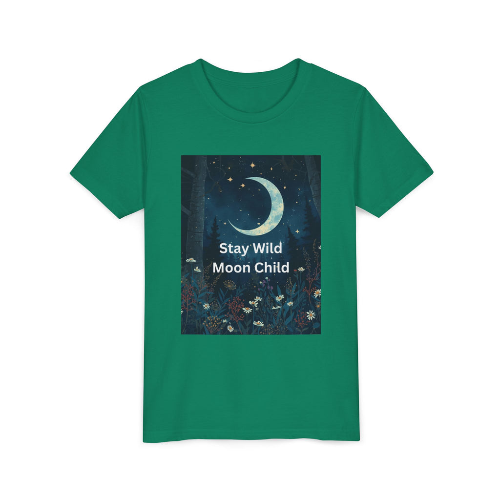 Stay Wild Moon Child Youth Tee - Adventure Tee, Nature Inspired Shirt, Cute Kids Clothing, Gift for Young Explorers, Eco-Friendly Tee