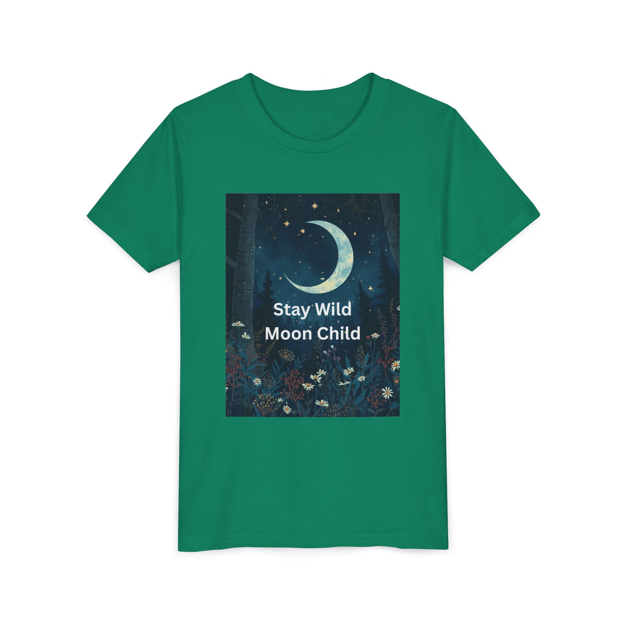 Stay Wild Moon Child Youth Tee - Adventure Tee, Nature Inspired Shirt, Cute Kids Clothing, Gift for Young Explorers, Eco-Friendly Tee