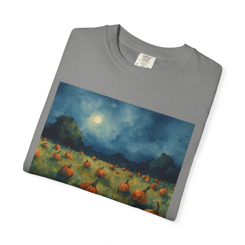 Autumn Pumpkin Field T-shirt | Unisex Fall Tee, Cozy Graphic Shirt, Halloween Gift, Harvest Fashion, Seasonal Wear, Pumpkin Lovers
