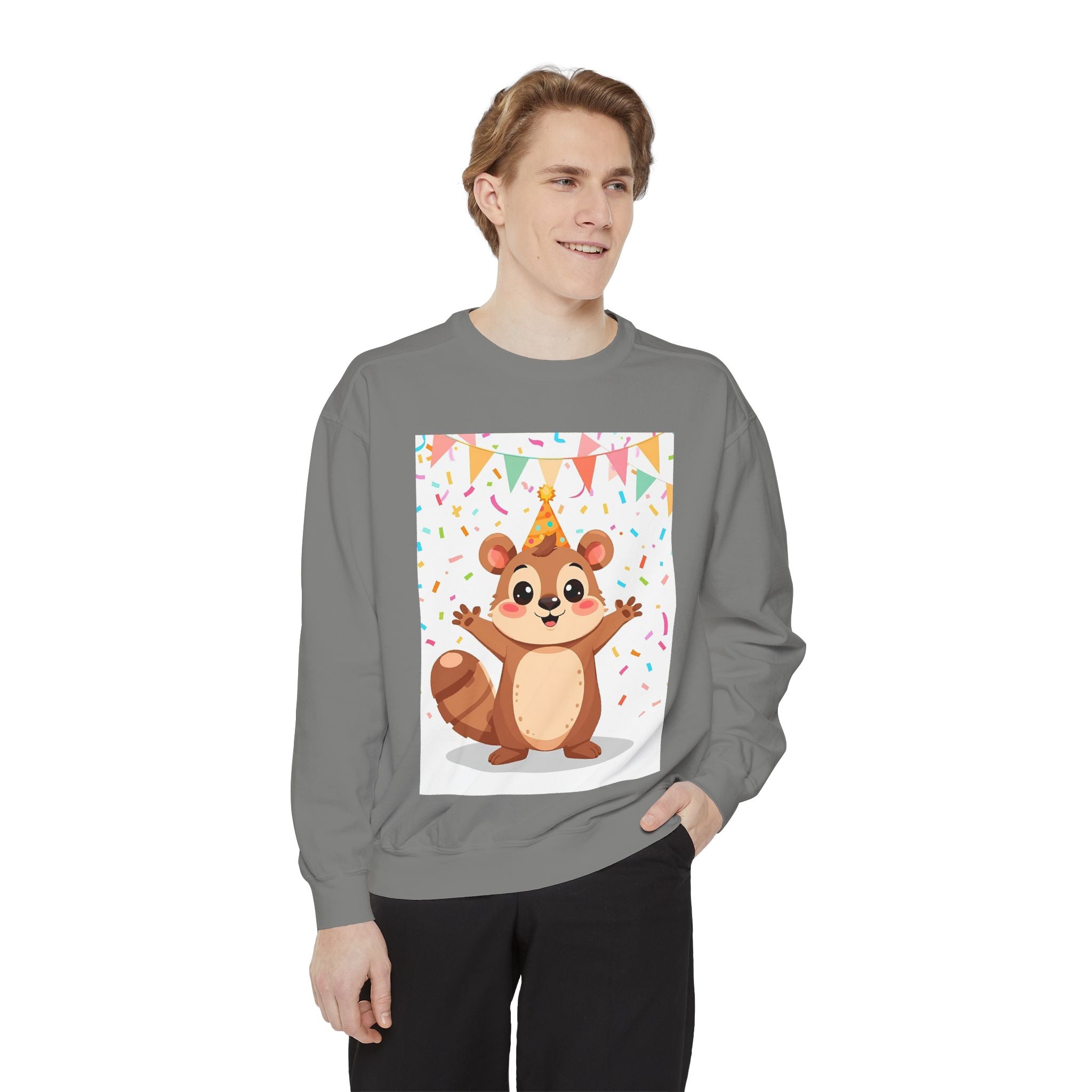 Party Animal With Squirl Unisex Garment-Dyed Sweatshirt