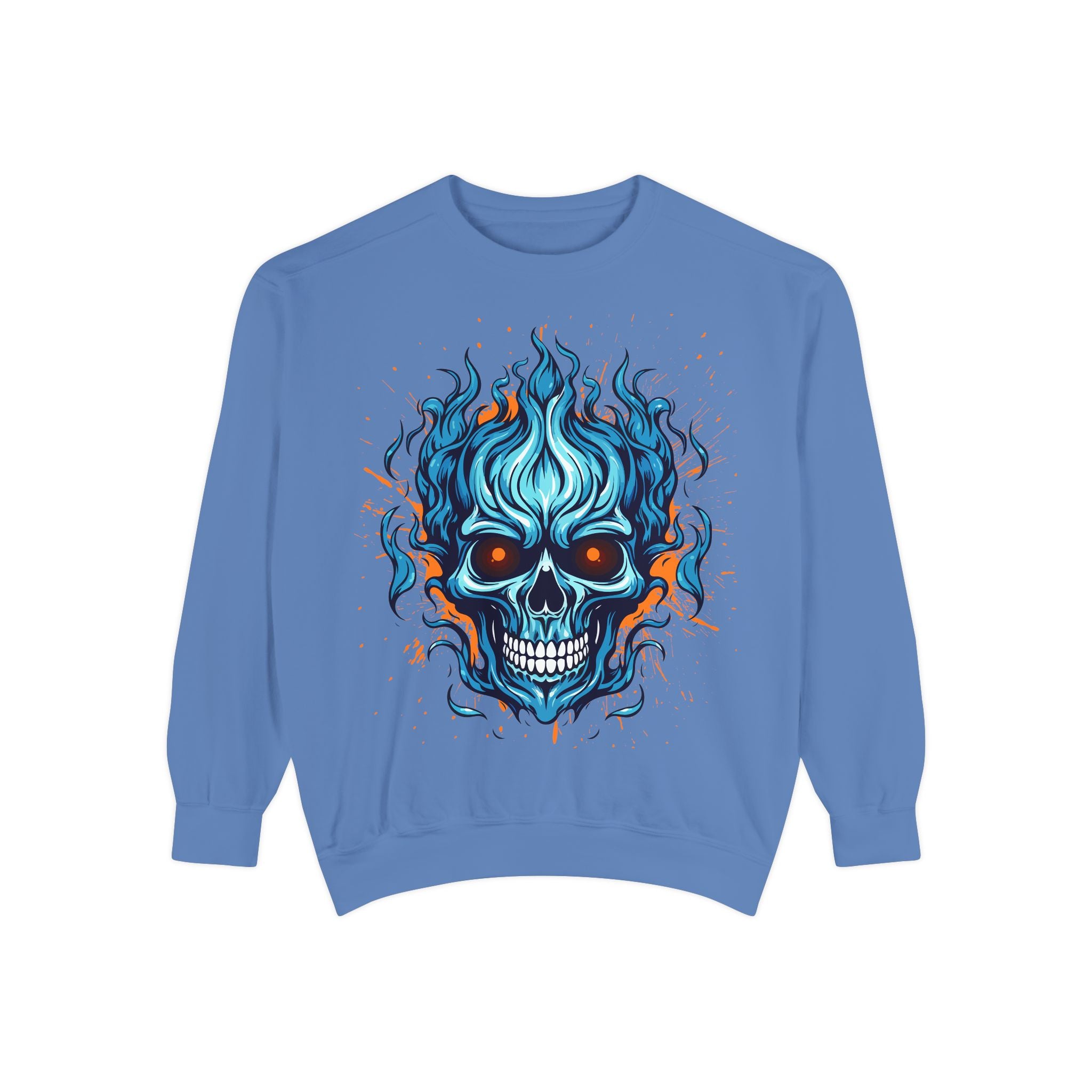 Blue Skull Unisex Garment-Dyed Sweatshirt