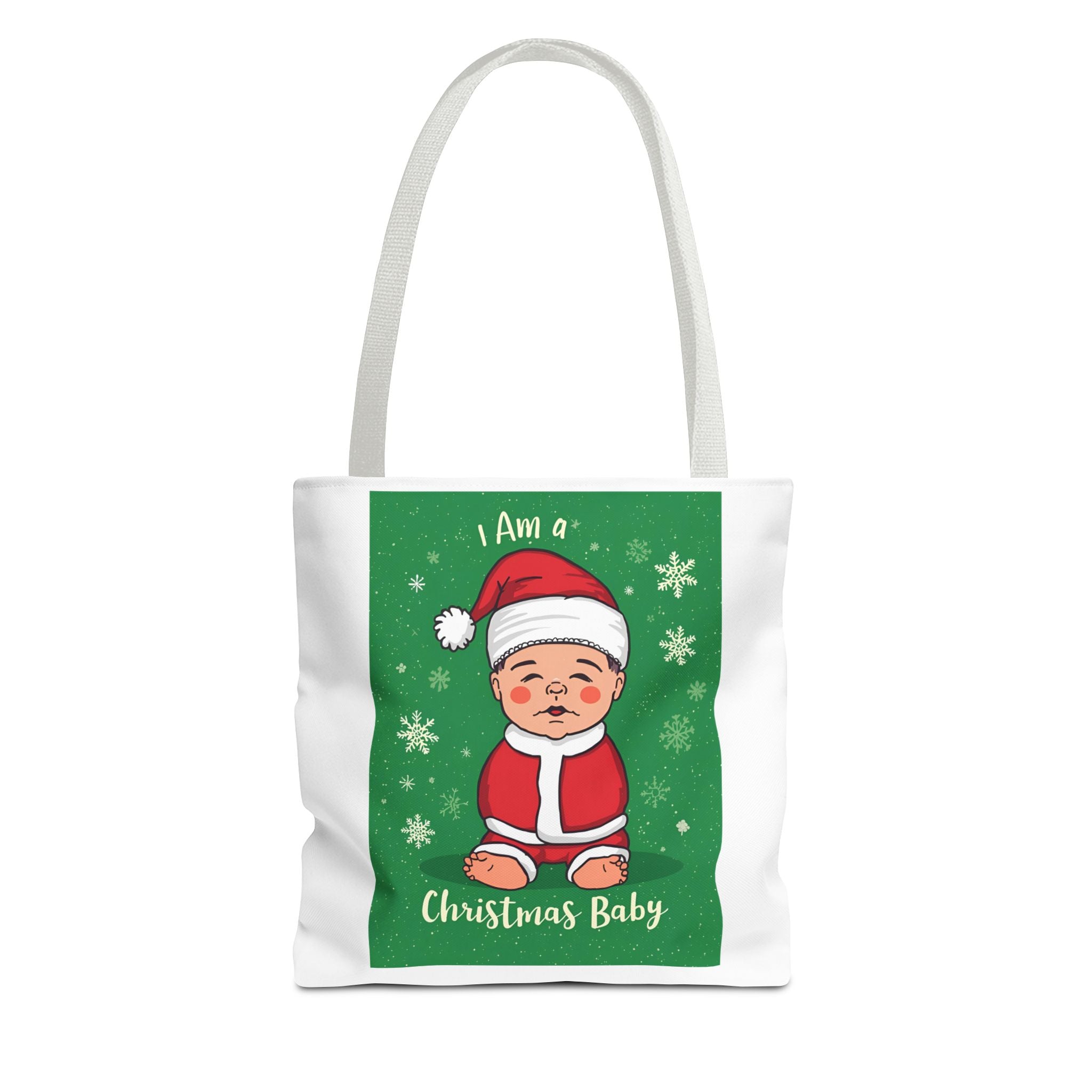 Christmas Baby Tote Bag, Holiday Gift Bag, Santa Baby Shopper, Festive Reusable Tote, Cute Christmas Tote for Kids