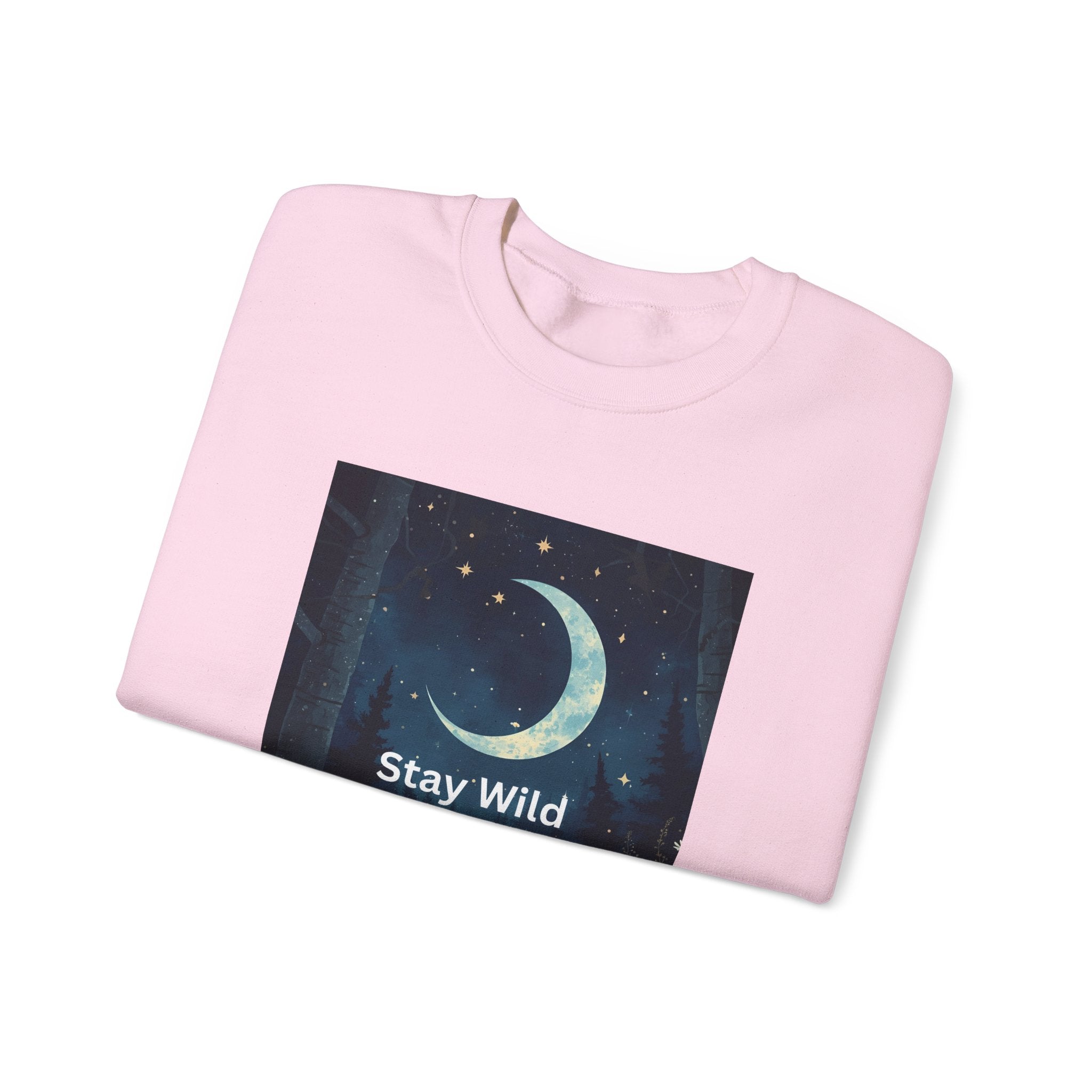 Stay Wild Moon Child Sweatshirt | Cozy Unisex Crewneck | Perfect for Nature Lovers, Festival Goers, and Everyday Comfort