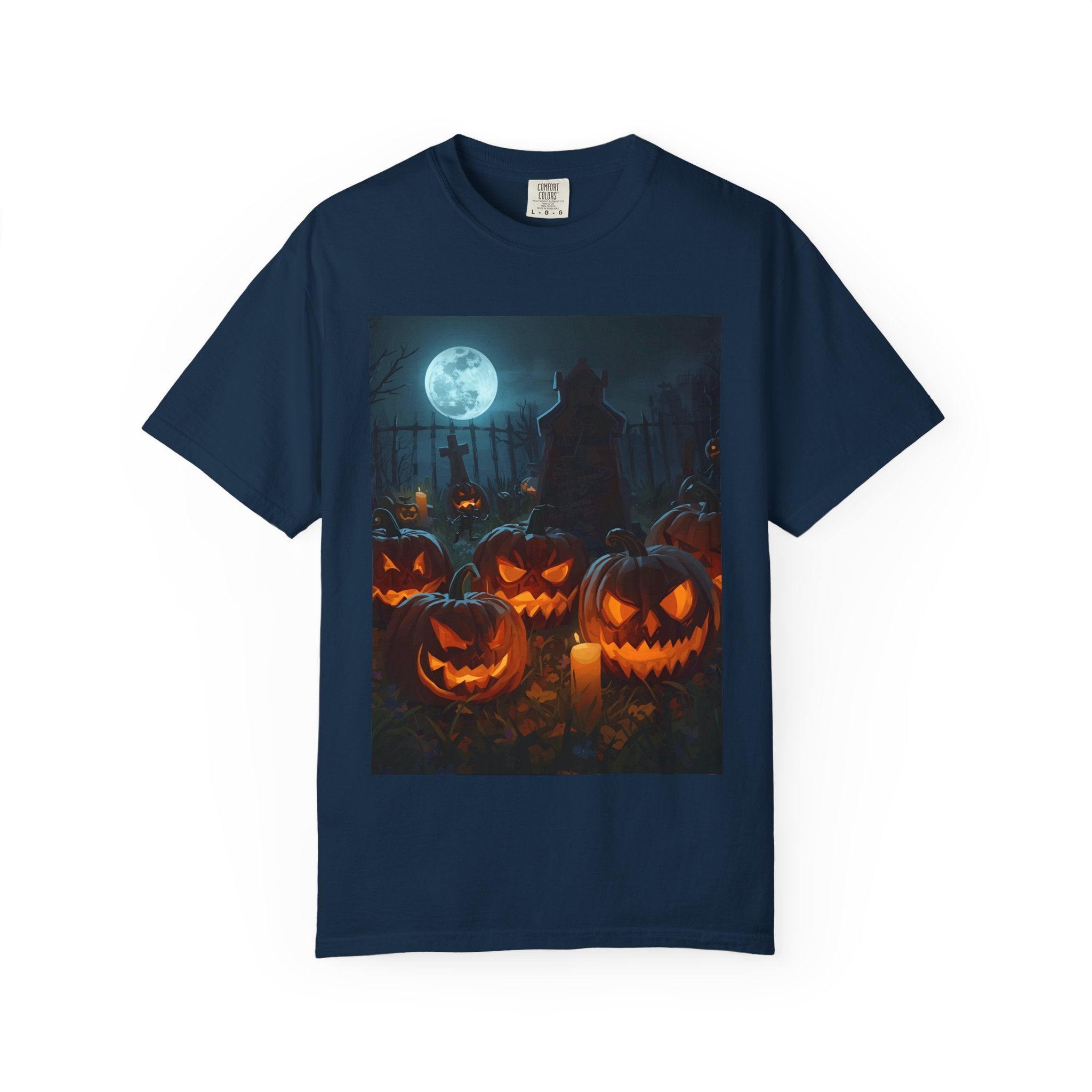 Scary Halloween Pumpkin Unisex Garment-Dyed T-shirt