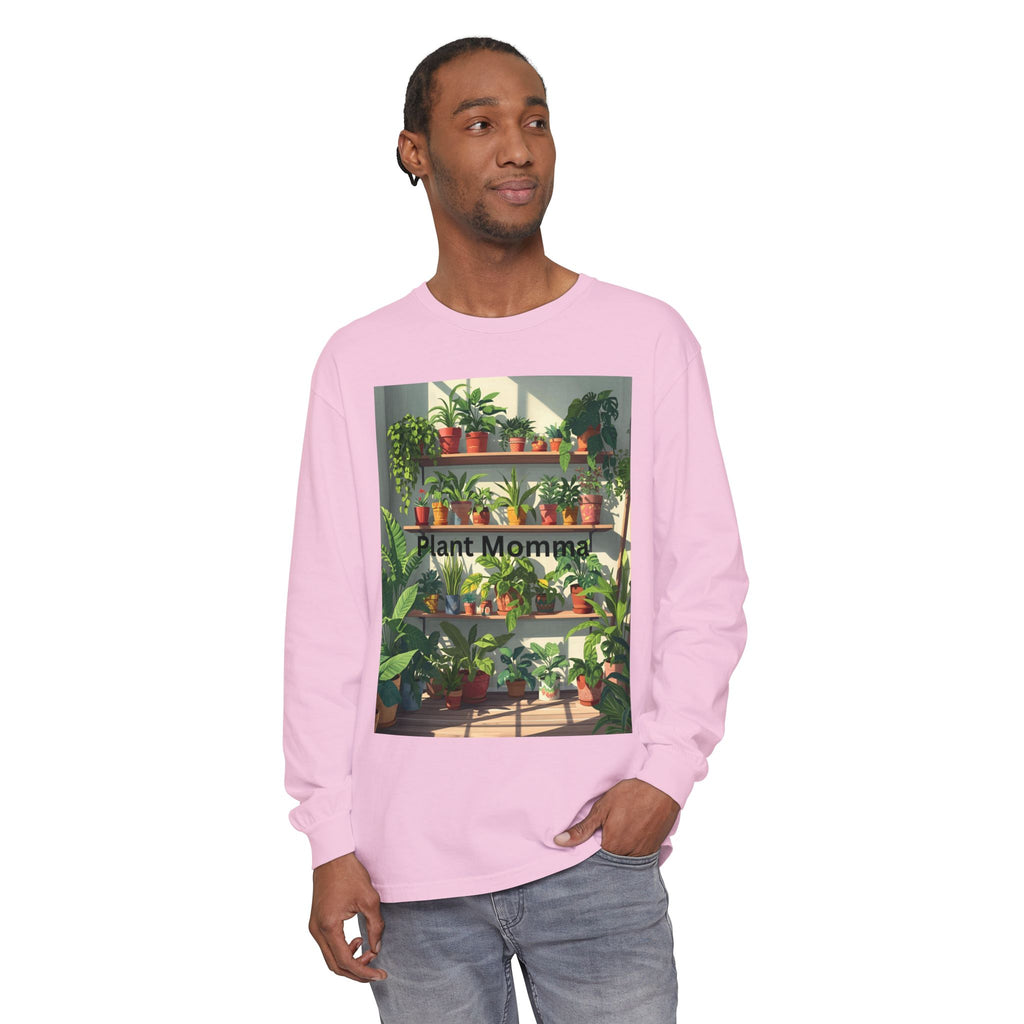 Plant Momma Long Sleeve T-Shirt, Perfect for Plant Lovers, Gardening Gifts, Eco-friendly Fashion, Casual Wear, Spring Celebrations