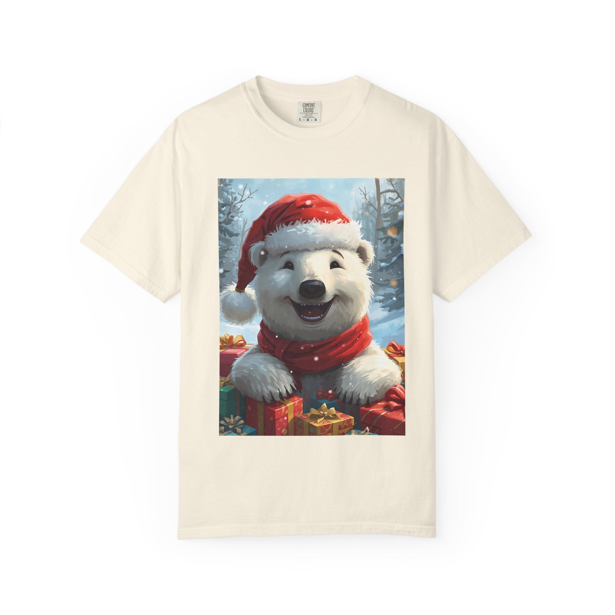 Christmas Polar Bear T-shirt, Holiday Tee, Unisex Gift Shirt, Winter Apparel, Cute Animal T-shirt