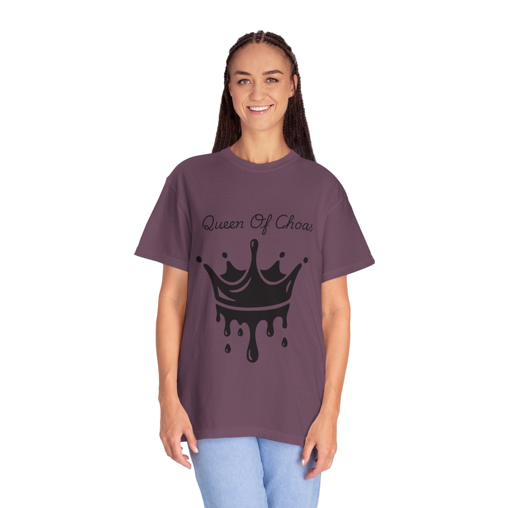 Queen of Chaos T-Shirt, Unisex Garment-Dyed Tee, Fun Casual Wear, Unique Gift Idea, Perfect for Celebrations