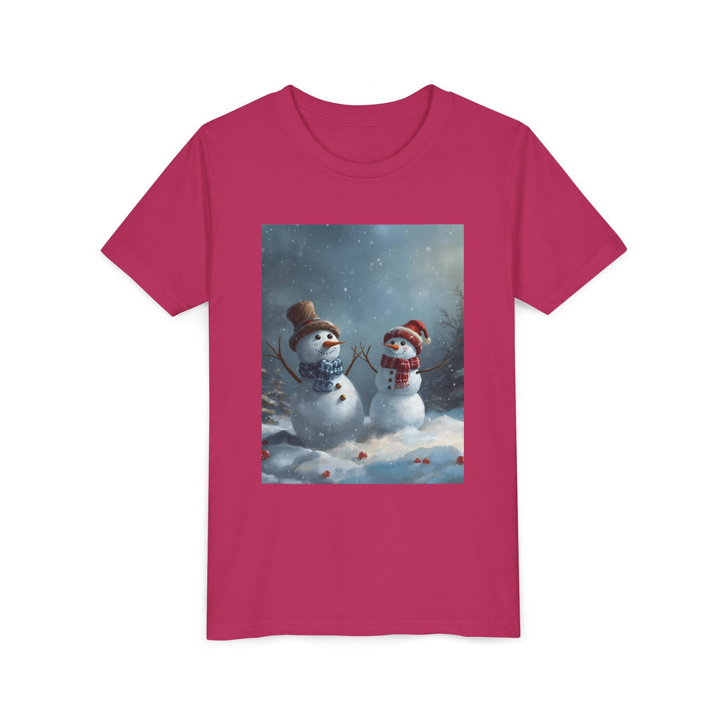Youth Christmas Snowman Tee, Winter T-Shirt, Christmas Gift, Holiday Apparel, Kids Winter Wear, Cute Snowman Design