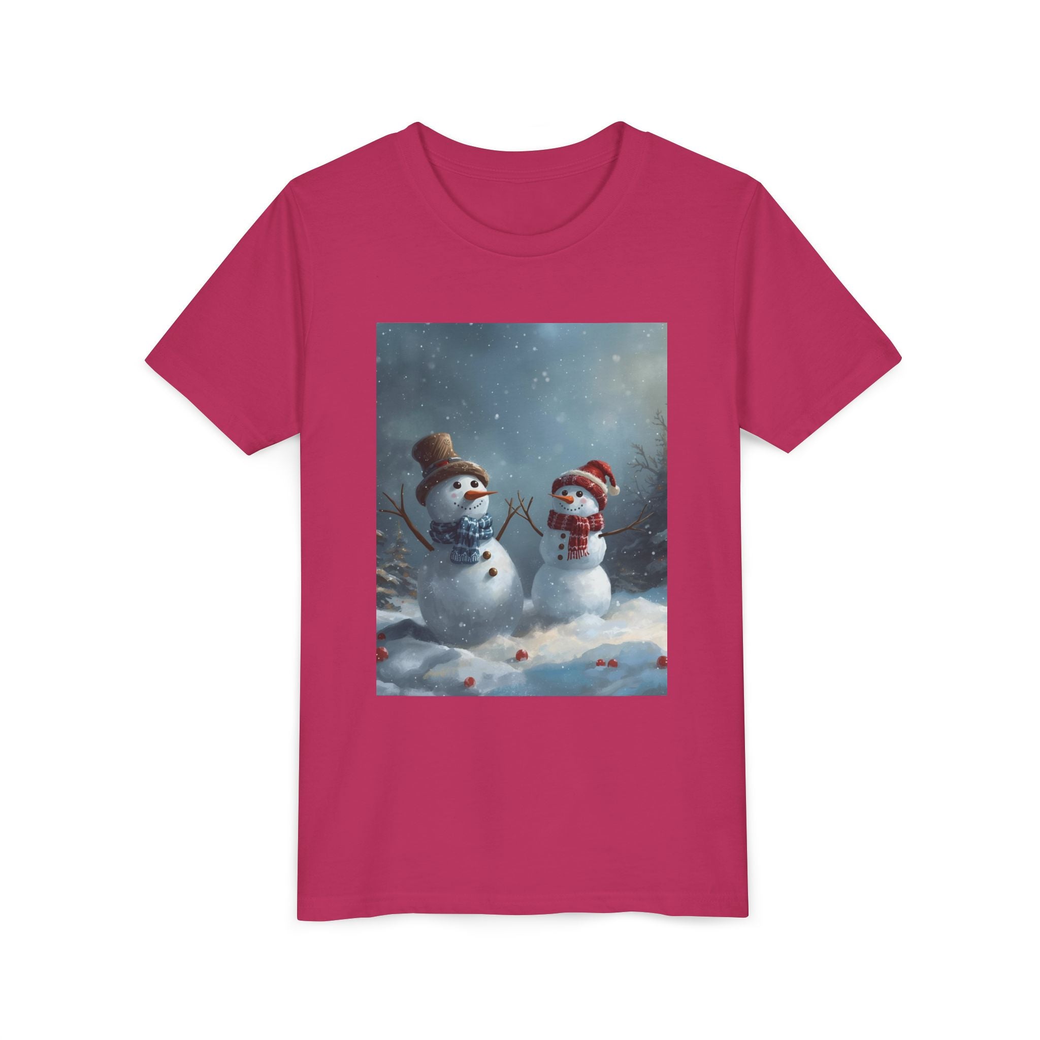 Youth Christmas Snowman Tee, Winter T-Shirt, Christmas Gift, Holiday Apparel, Kids Winter Wear, Cute Snowman Design