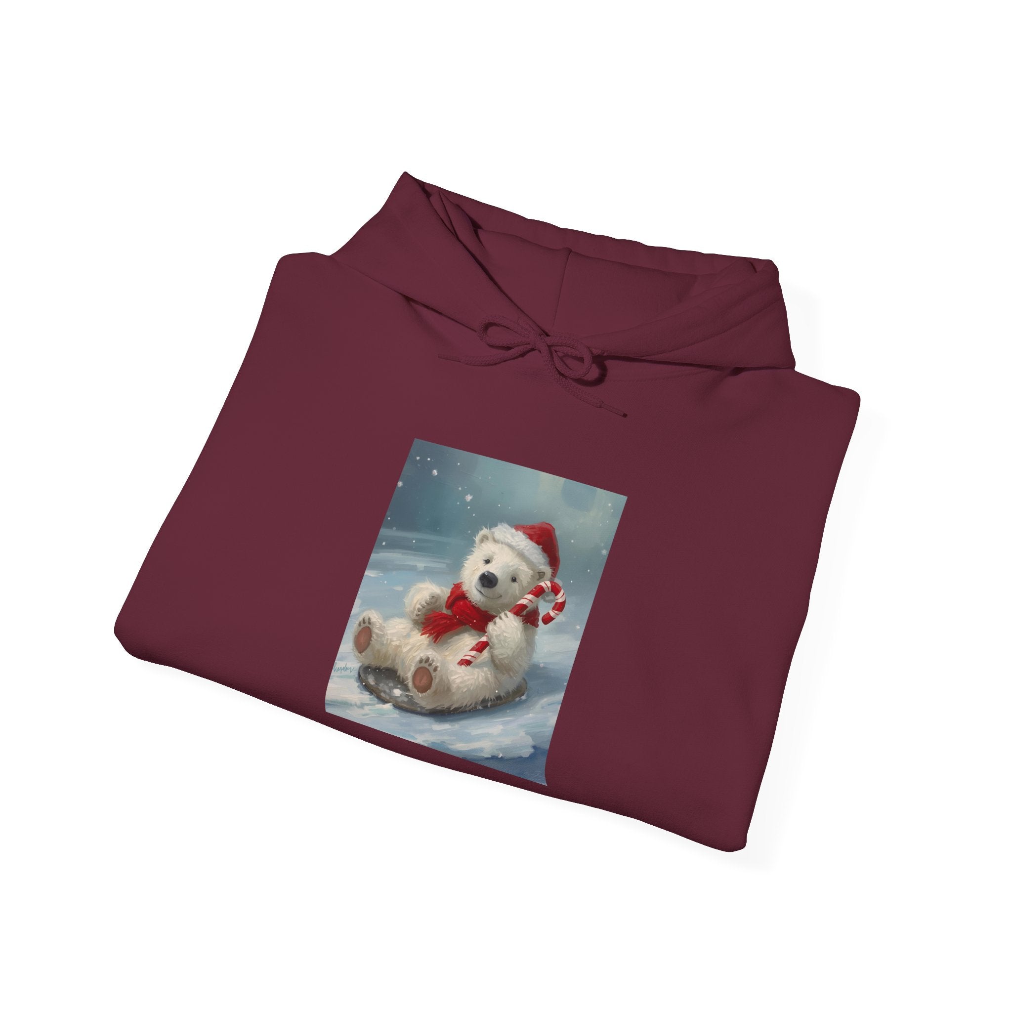 Cozy Holiday Bear Hoodie, Cute Winter Sweatshirt, Christmas Gift, Unisex Sweater, Warm Apparel for Winter Fun