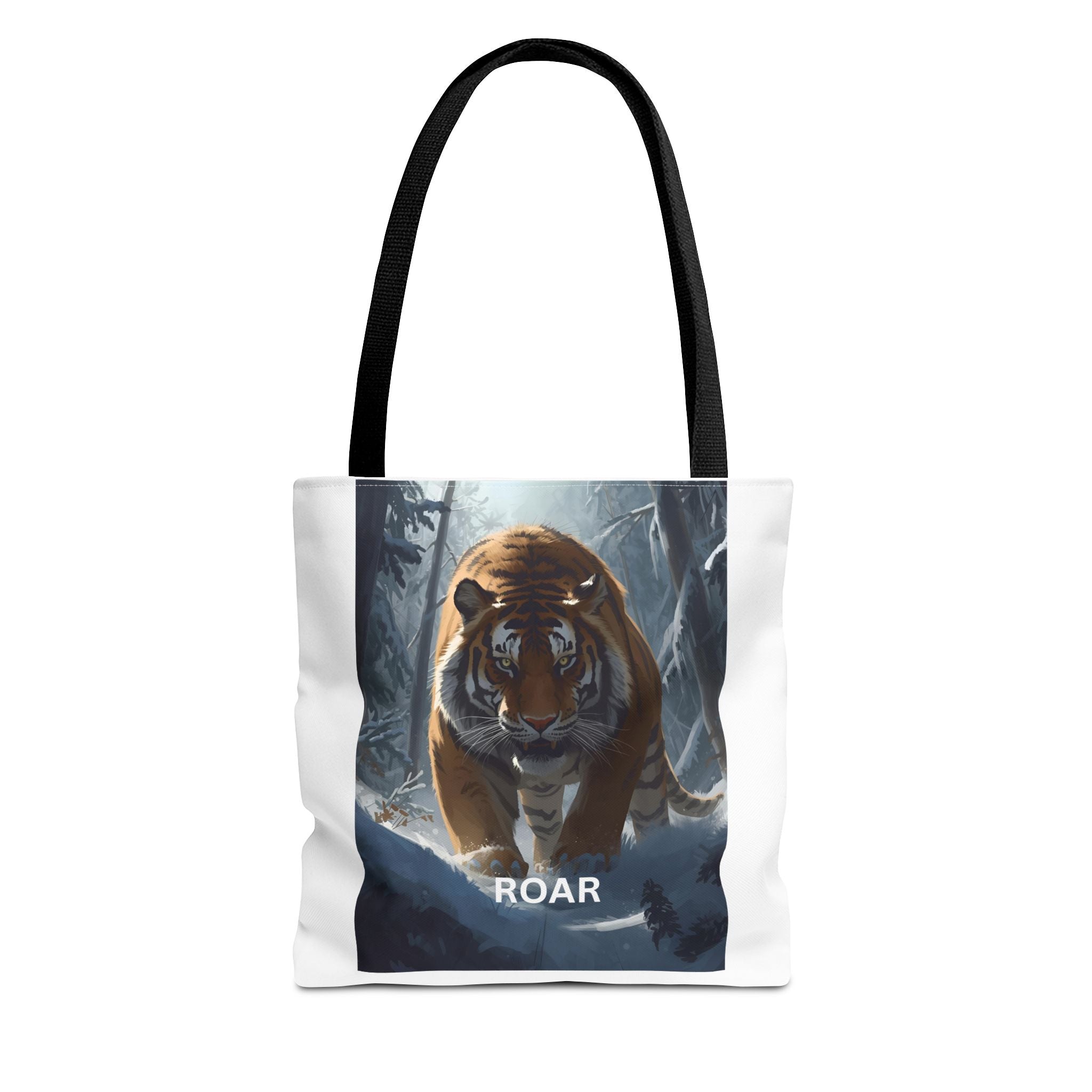 Majestic Tiger Snow Roar Tote Bag | Roar Wildlife Bag, Eco Friendly Tote, Animal Lover Gift, Stylish Shopping Bag, Nature-Theme Accessories