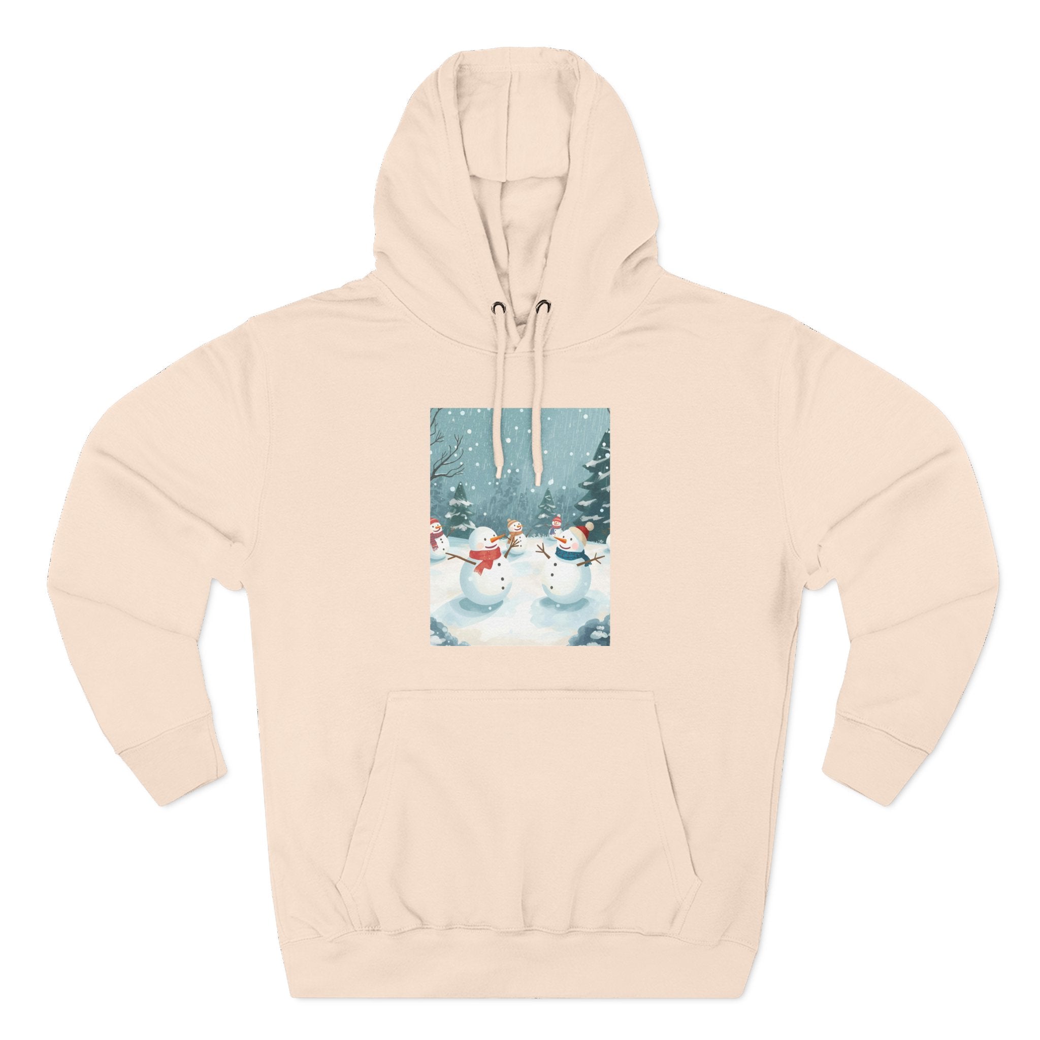 Cozy Snowman Hoodie, Winter Apparel, Holiday Gift, Christmas, Fleece Hoodie, Seasonal Style, Cold Weather Wear